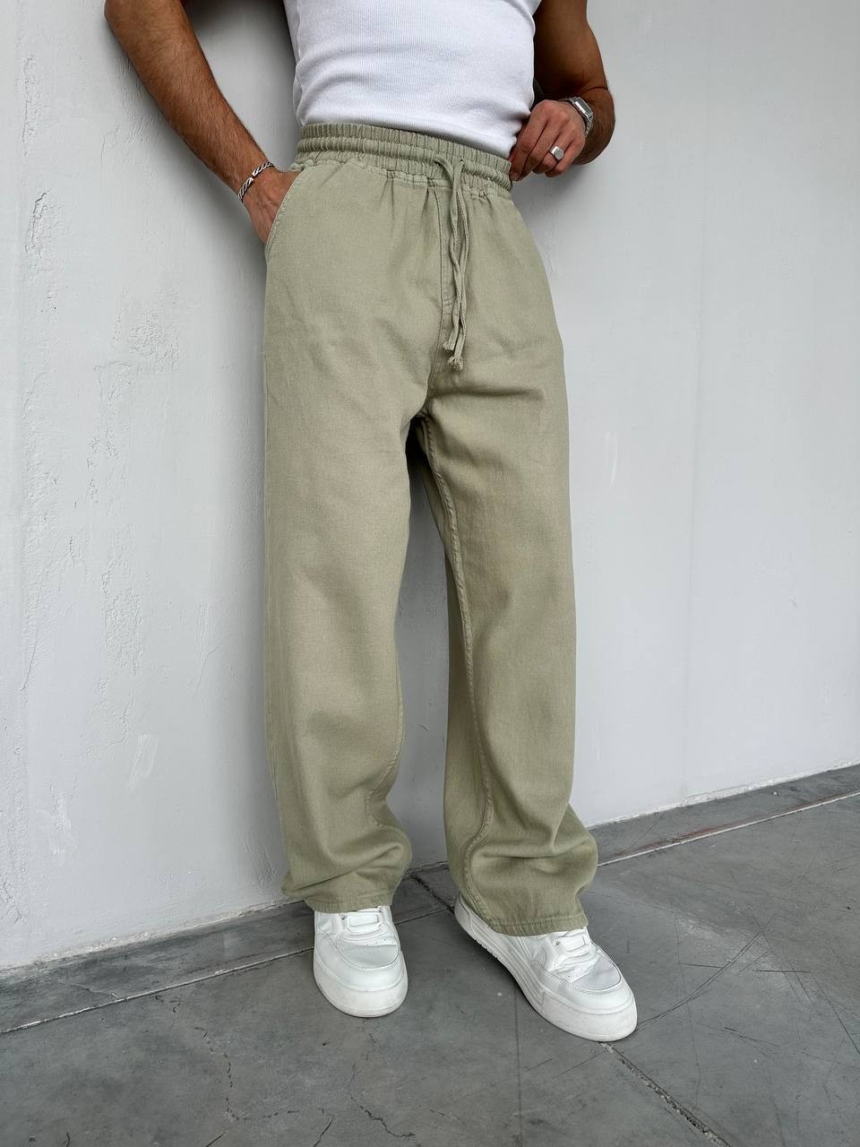 Gabardin Baggy Pantolon