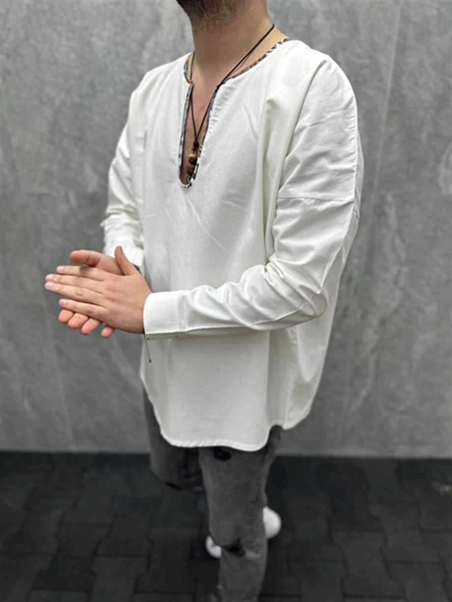 Erkek U Yaka Oversize Tshirt