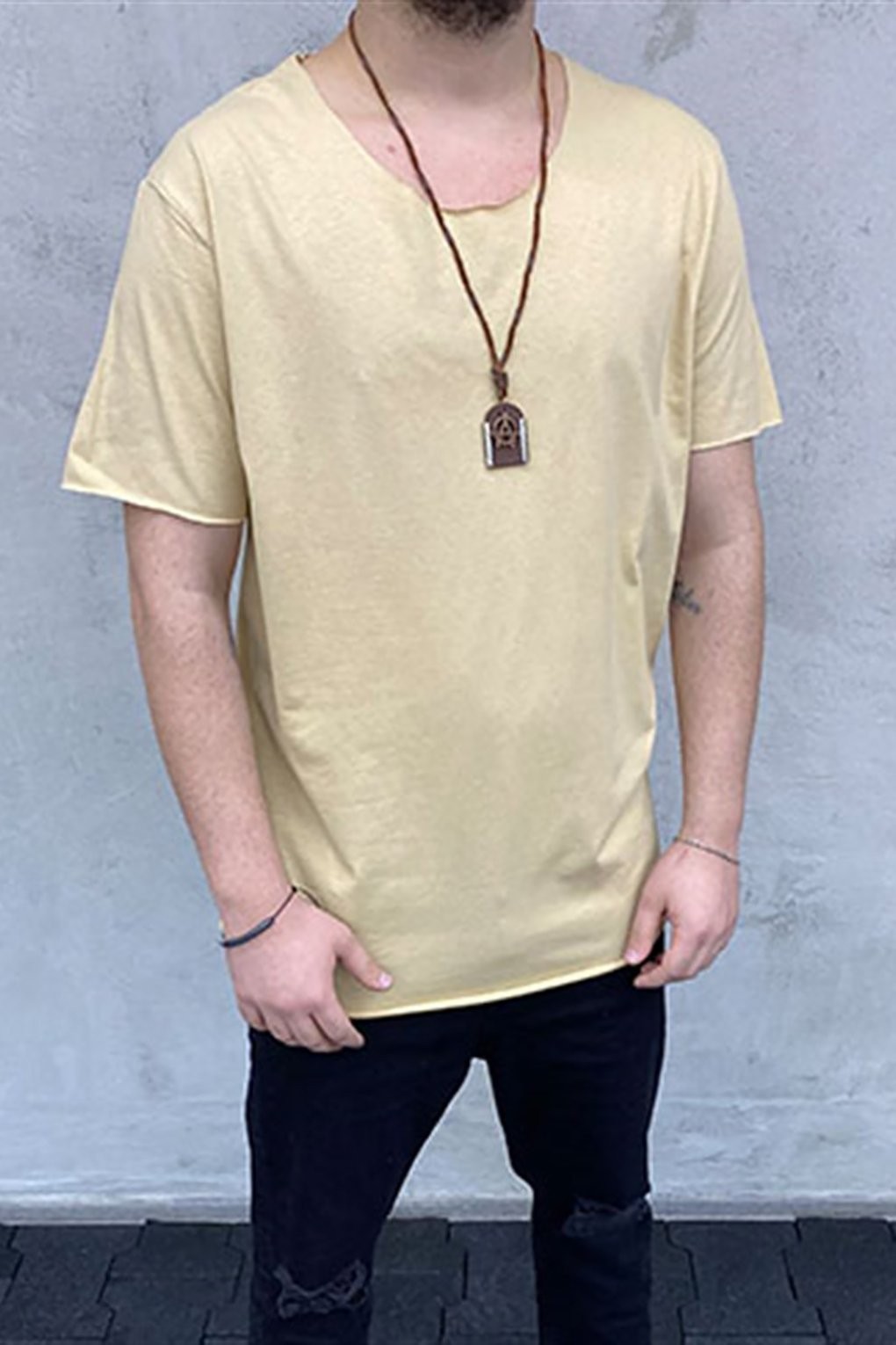Erkek Sarı Renk Tshirt