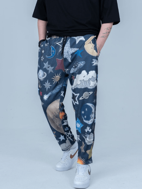 Desenli Baggy Pantolon