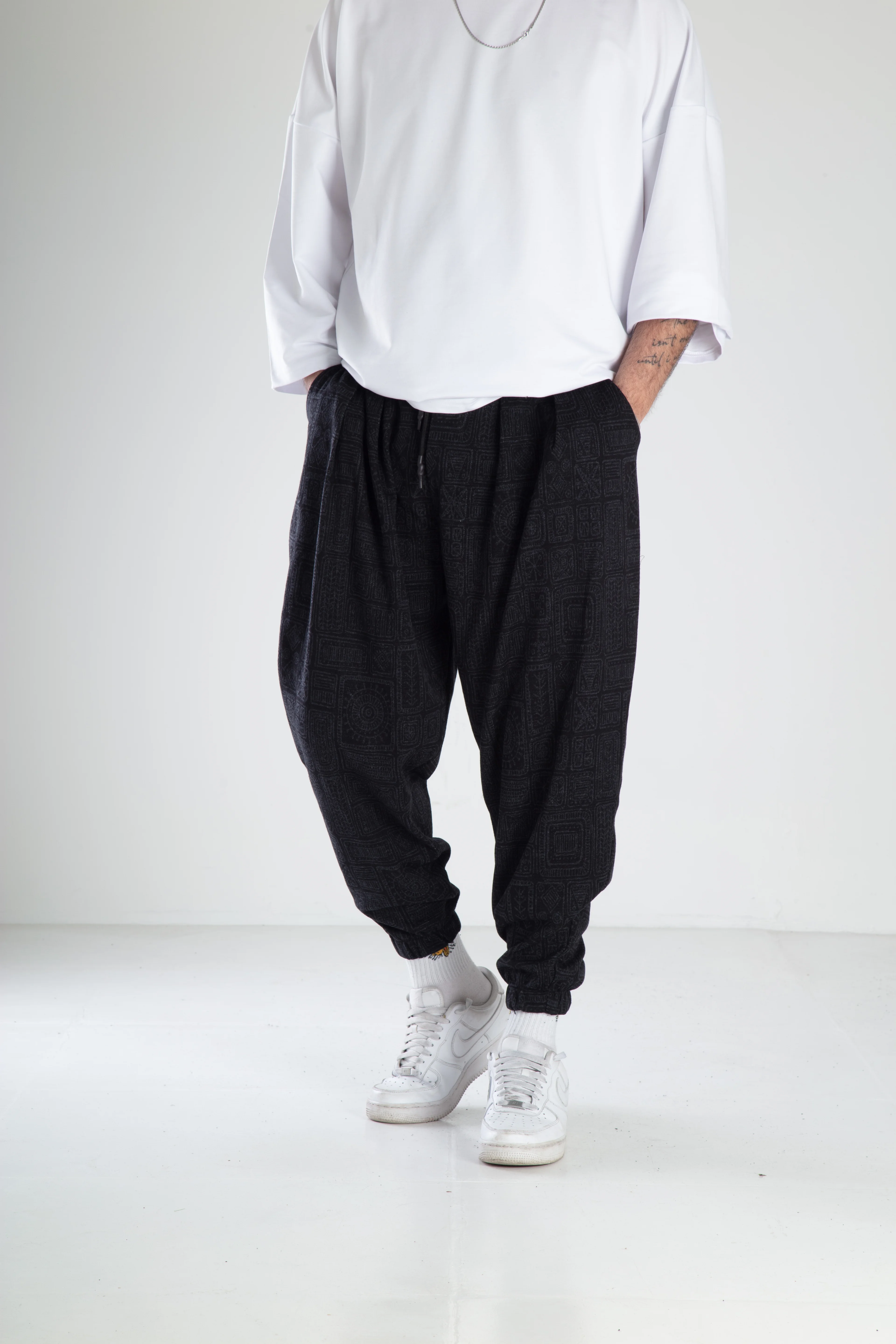 Bohem Desenli Spor Şalvar