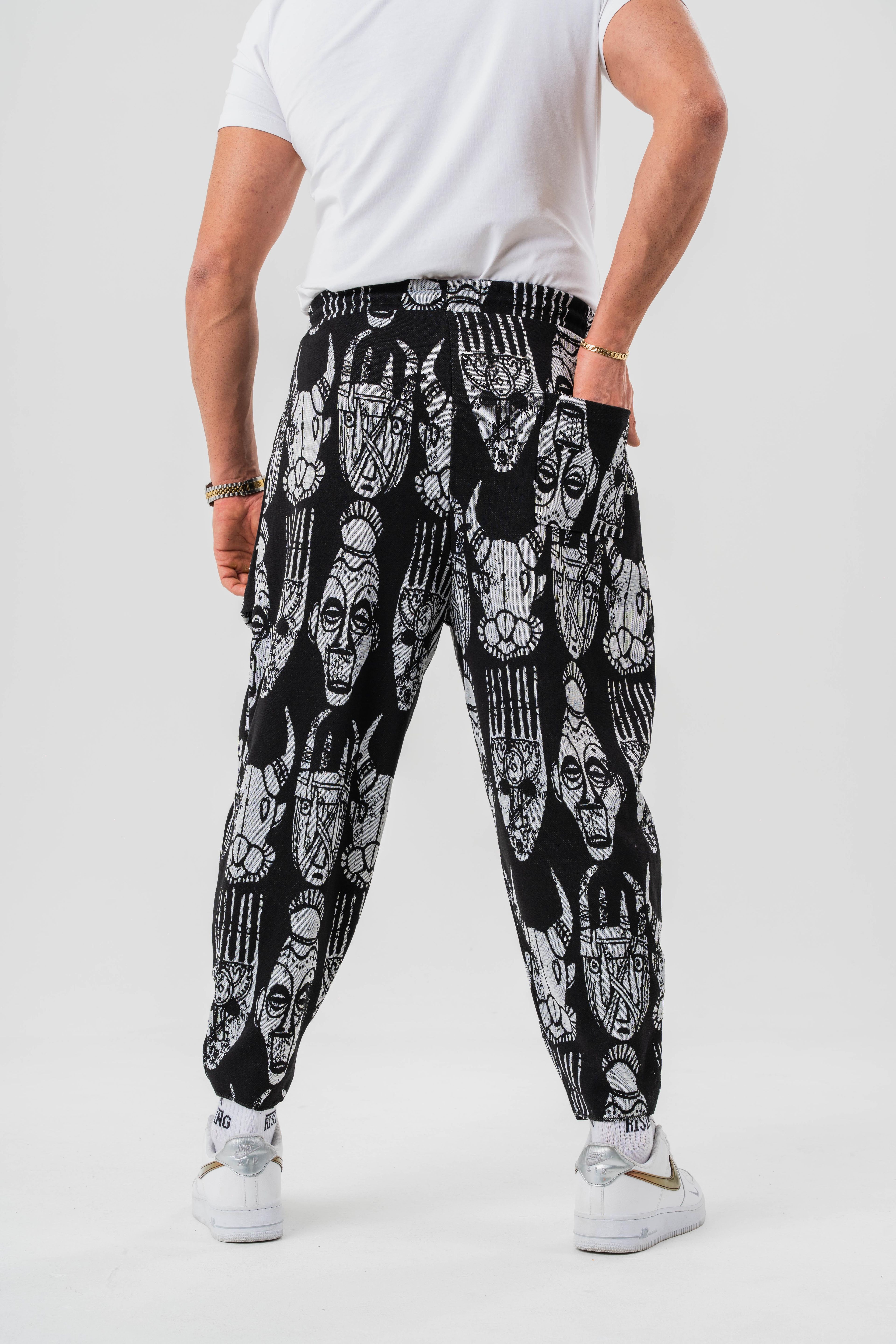 Bohem Desenli Baggy Pantolon