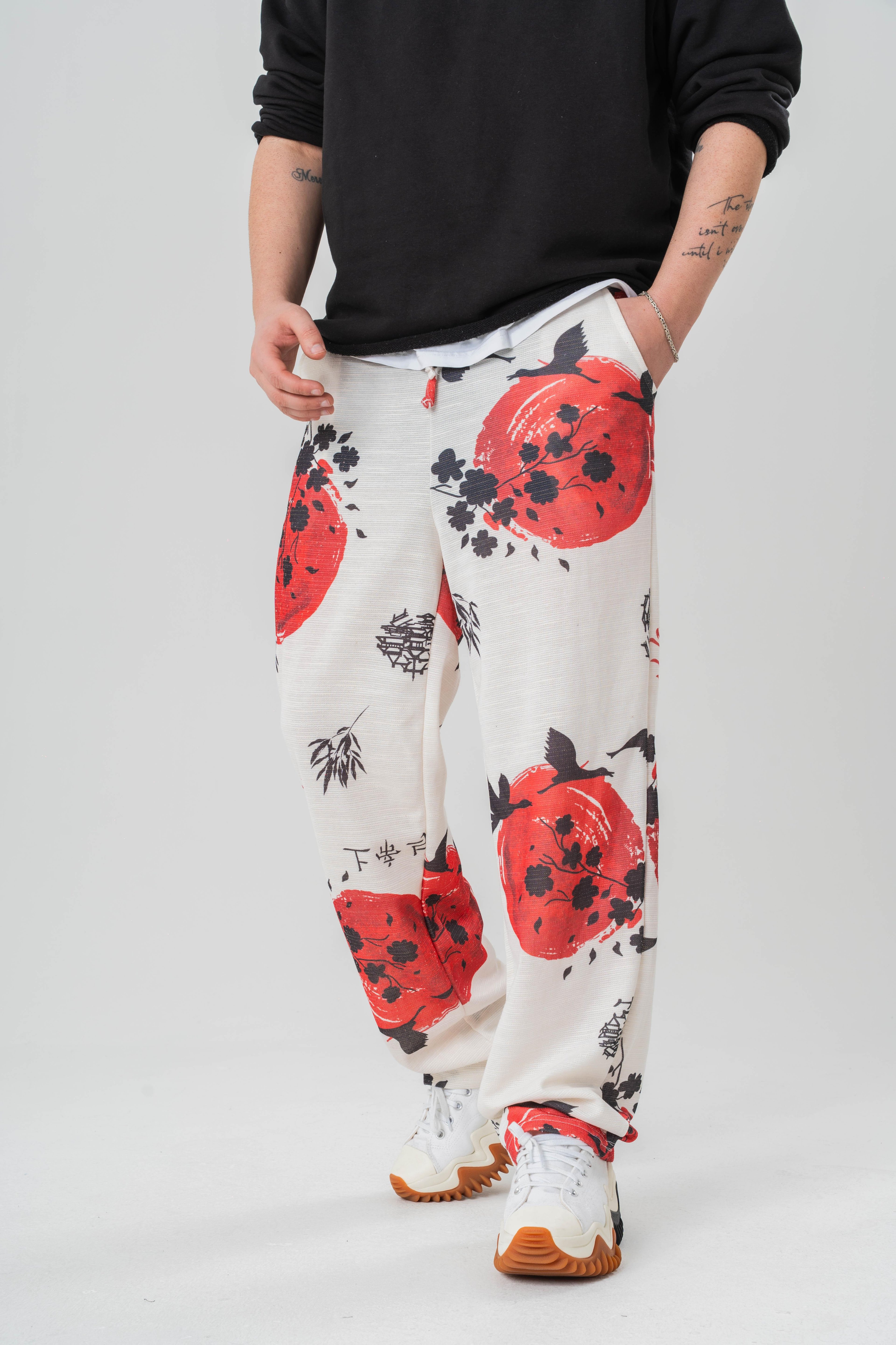 Desenli Baggy Pantolon
