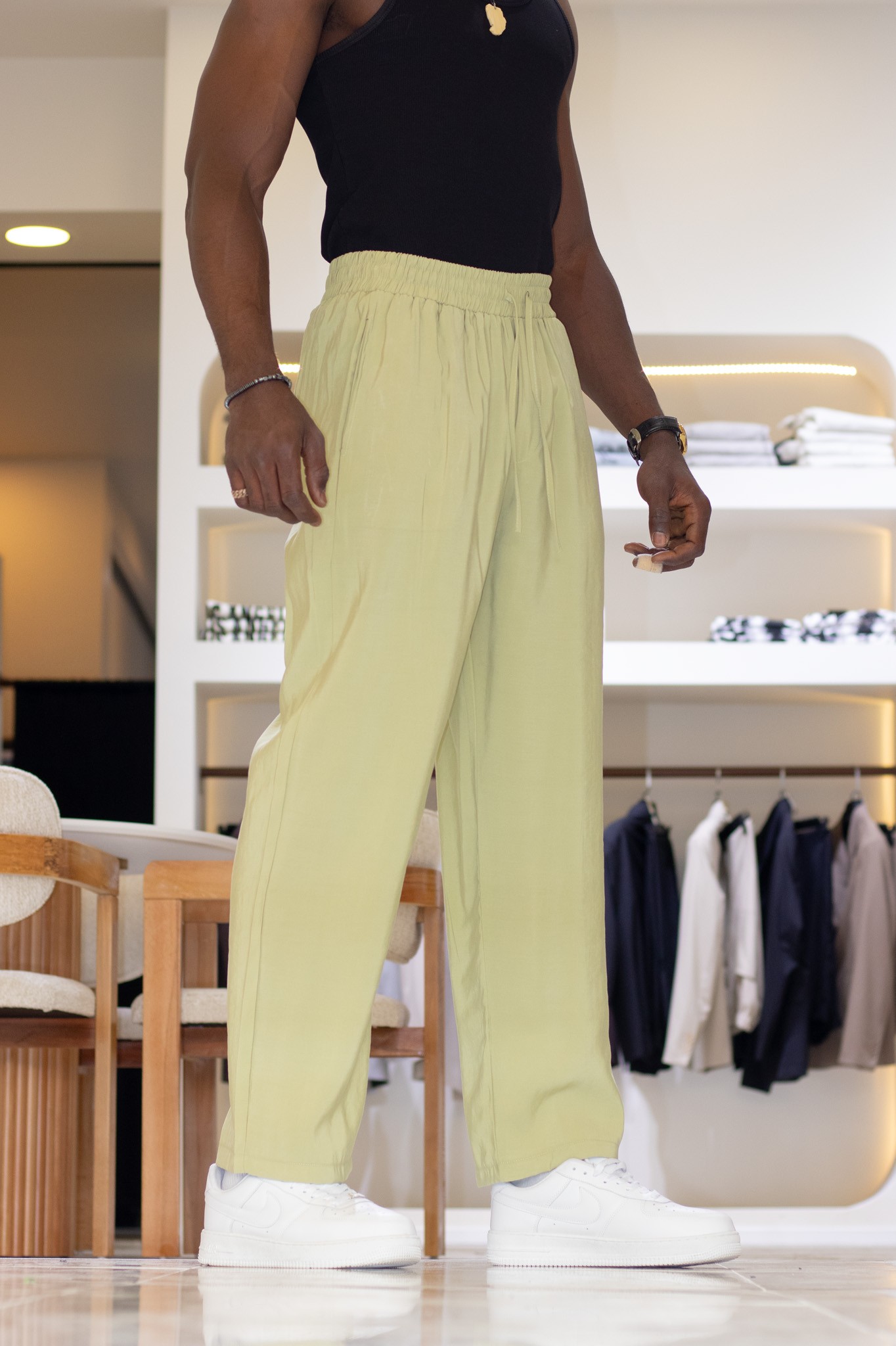 Modal Kumaş Beli Lastikli Pantolon
