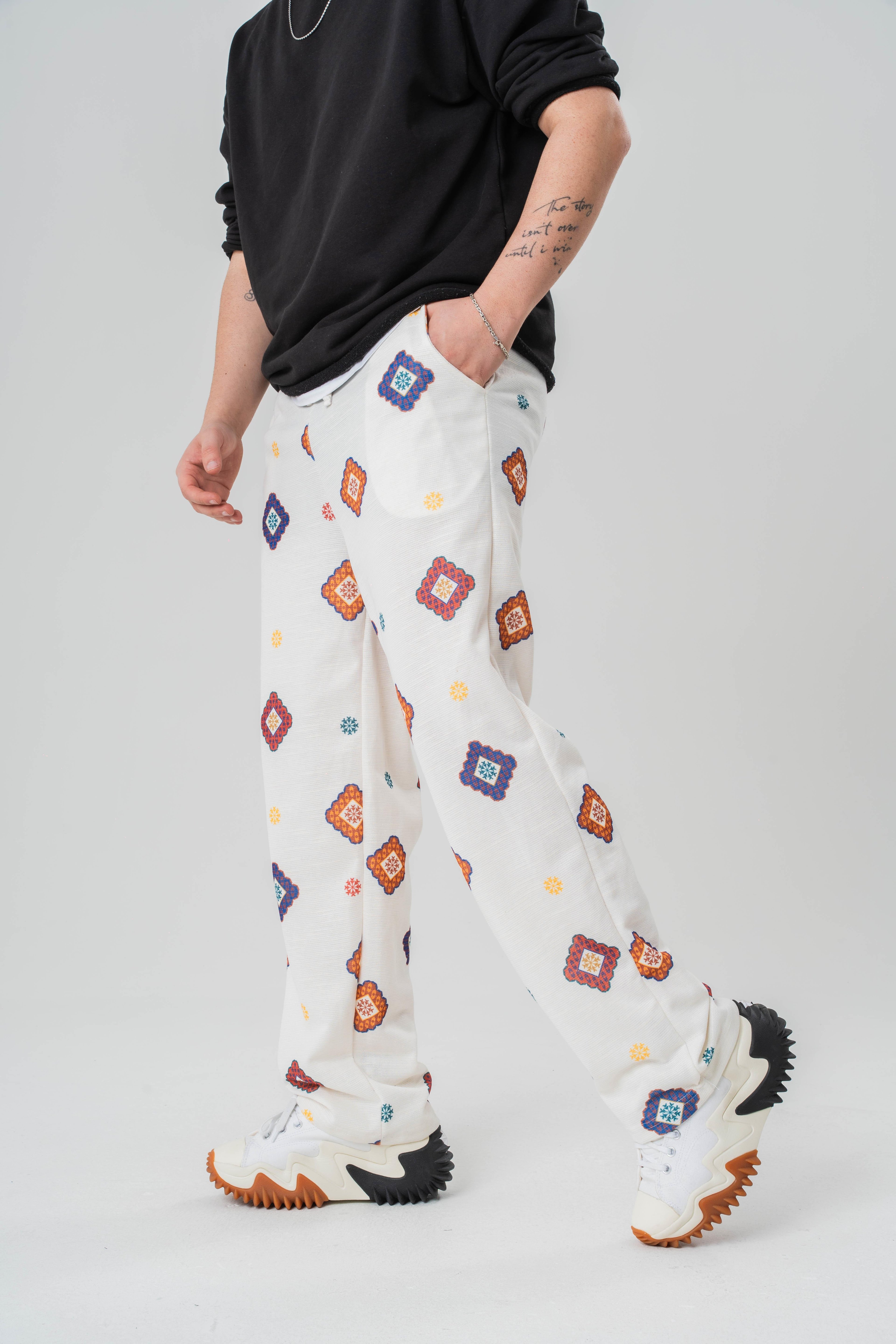 Desenli Baggy Pantolon