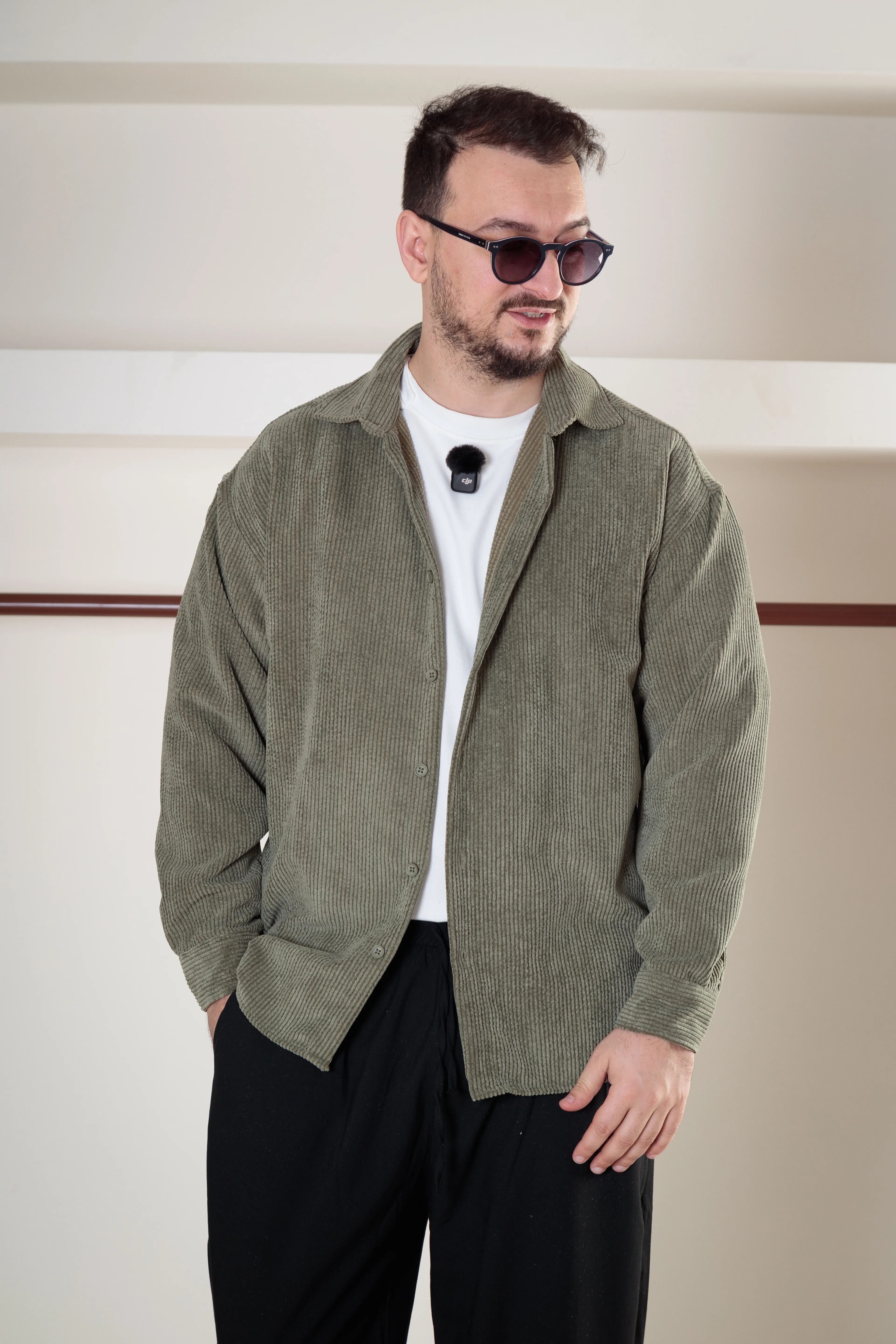 Oversize Kadife Gömlek