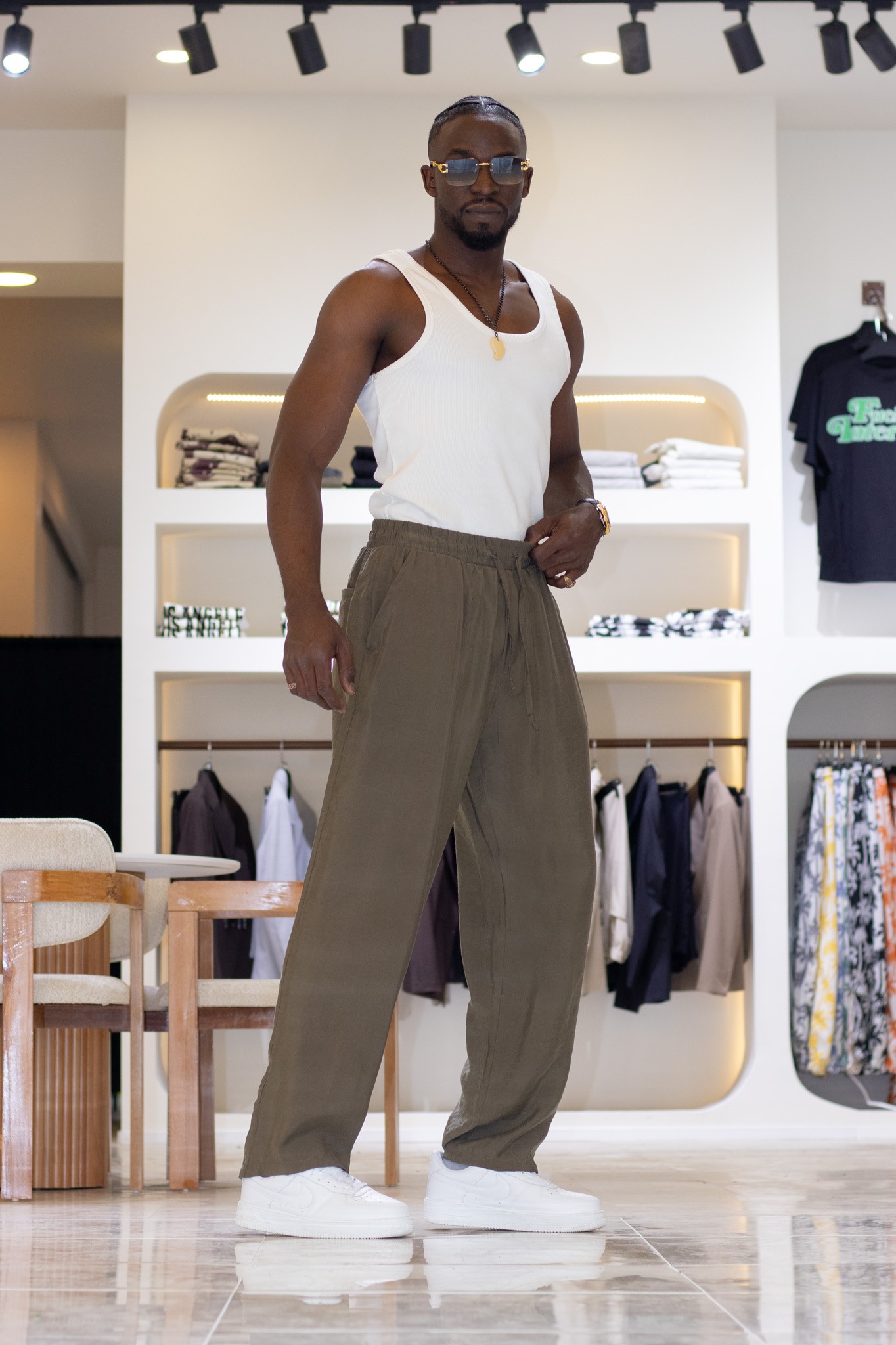 Modal Kumaş Beli Lastikli Pantolon