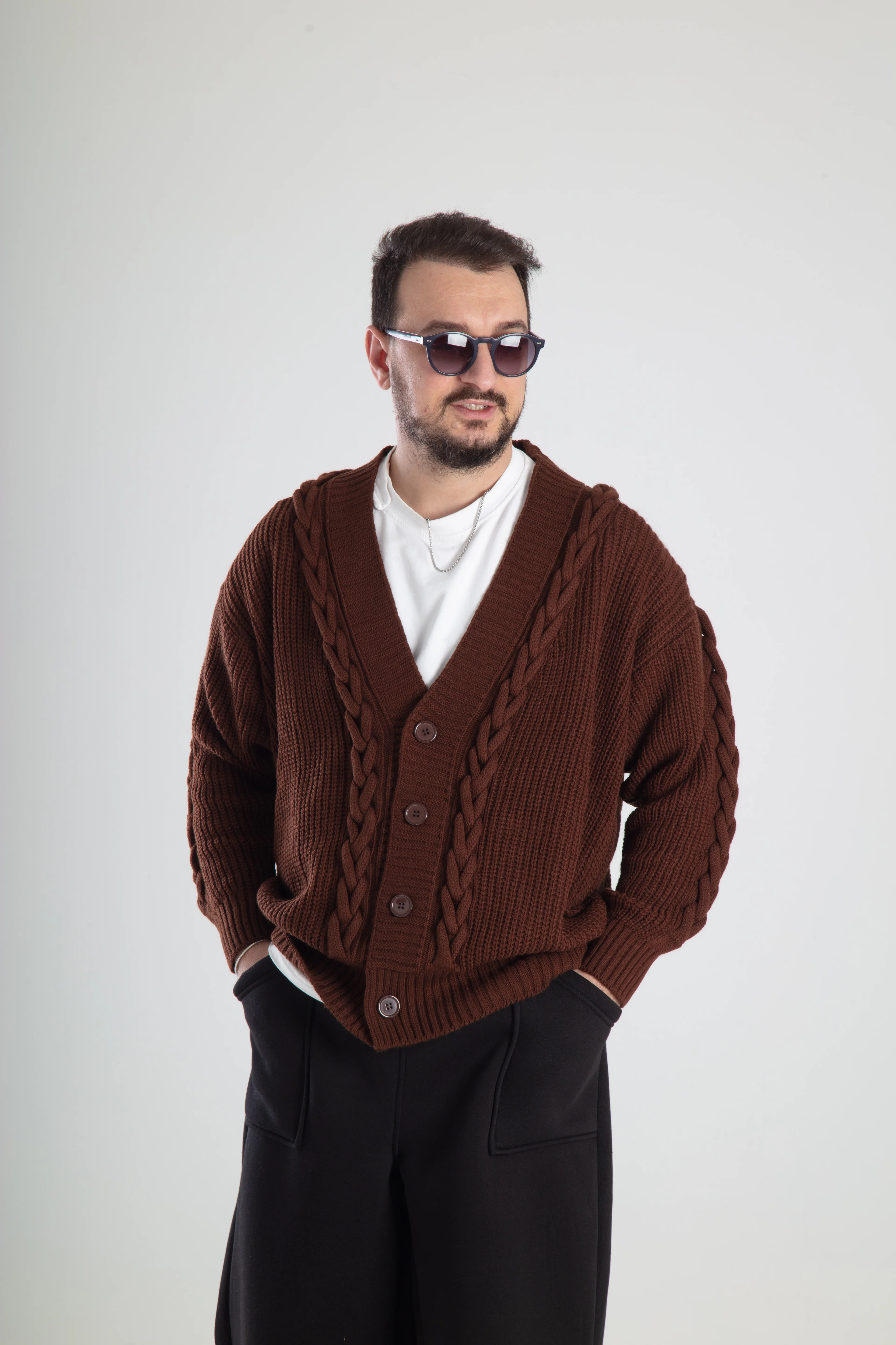 Premium Örgülü Triko Hırka