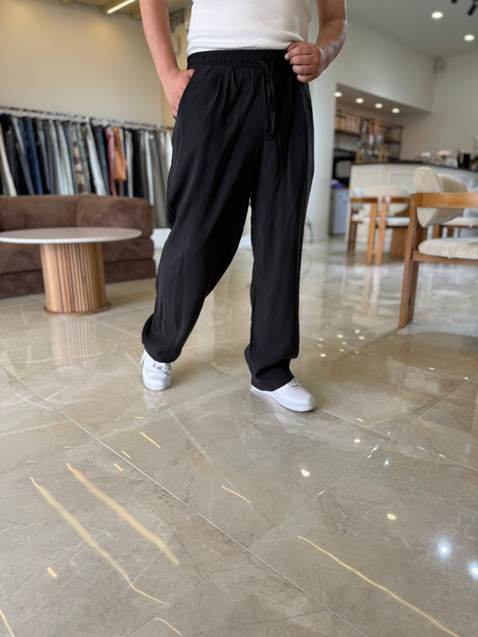 Tensel Kumaş  Baggy Pantolon