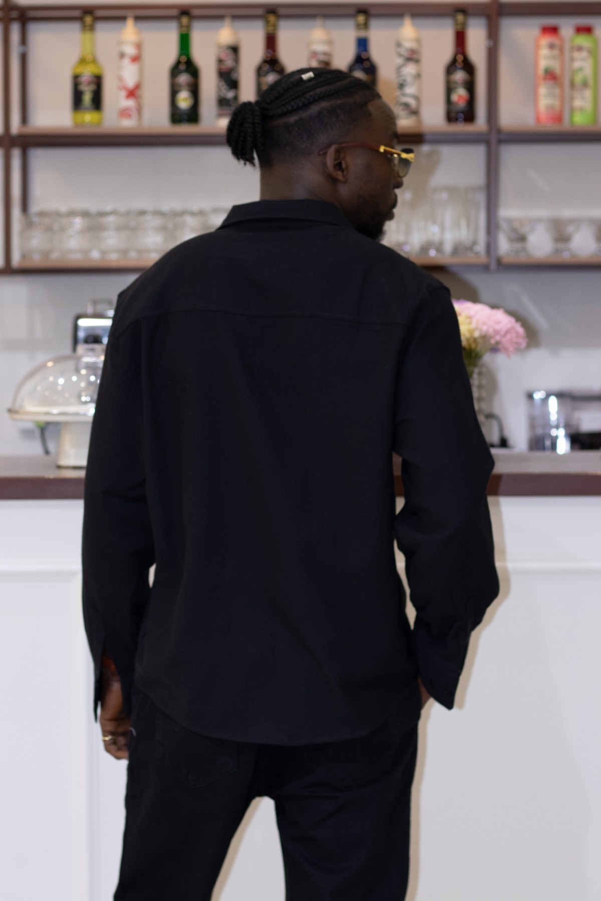 Oversize Çiçek Nakışlı Gömlek