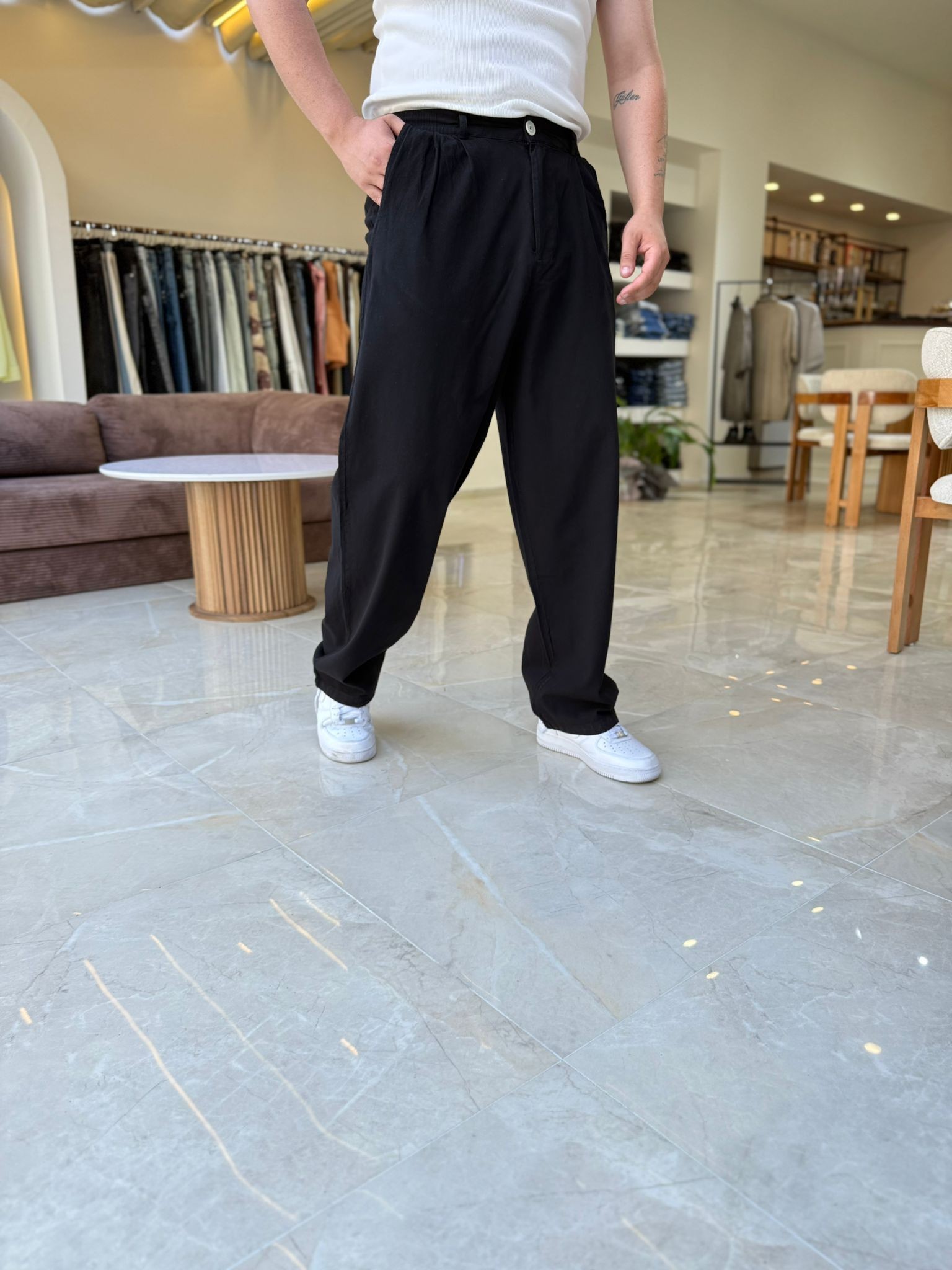 Ham Keten Baggy Pantolon