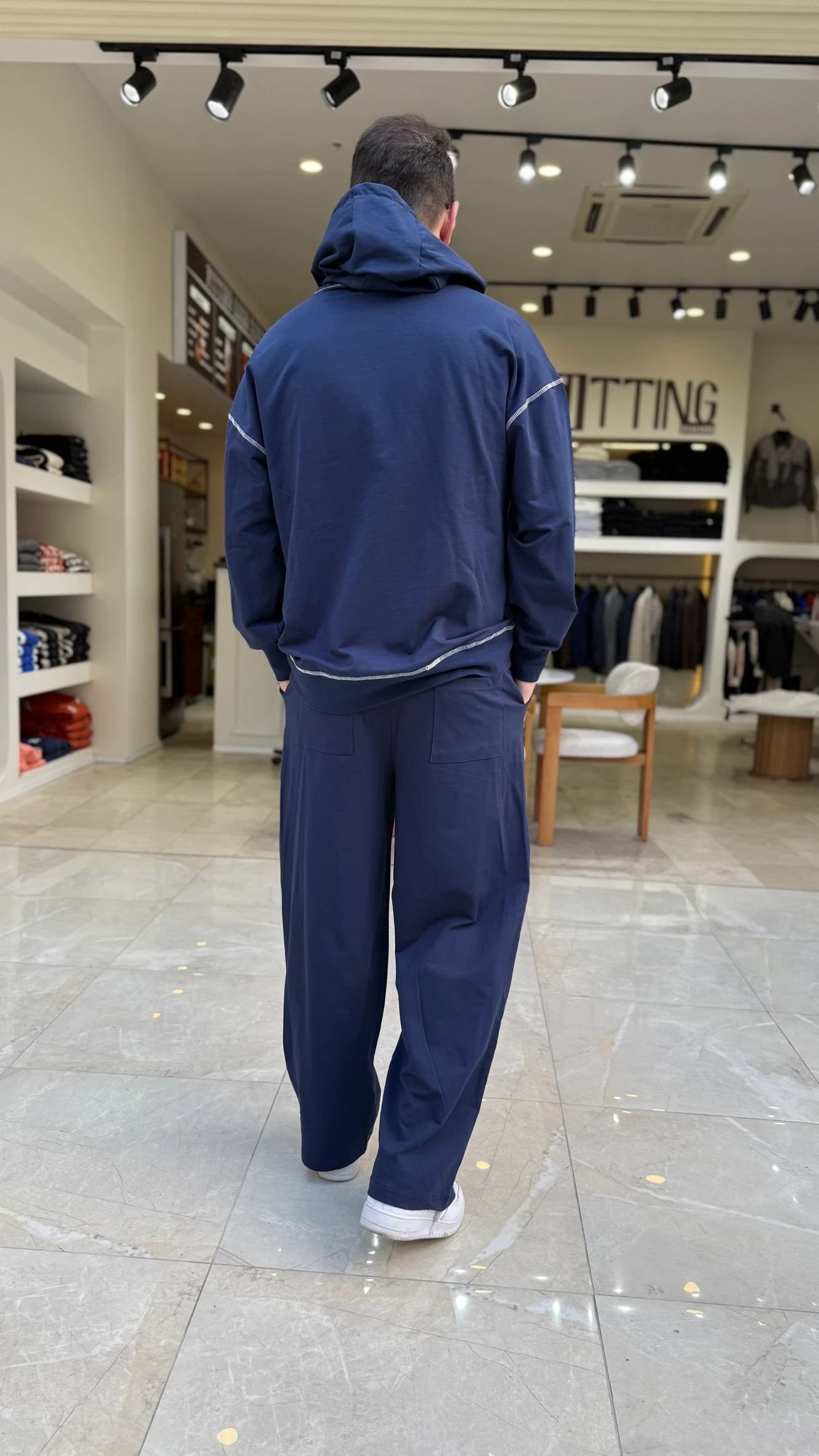 Oversize Ters Dikiş Kapşonlu Takım