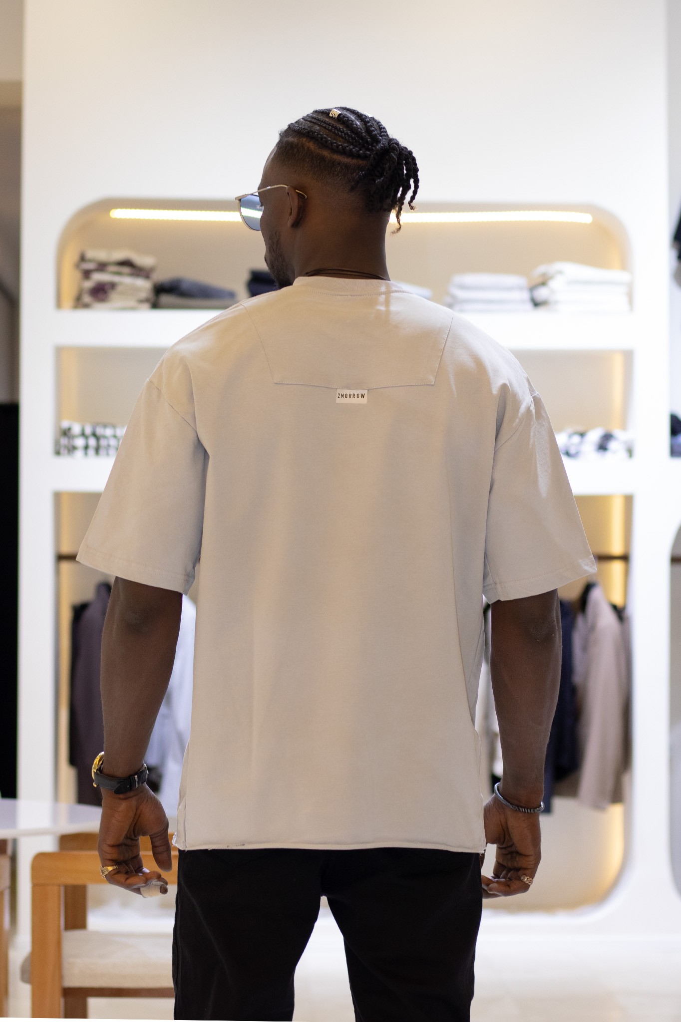 Fermuar Detaylı Bebe Yaka Oversize T-Shirt