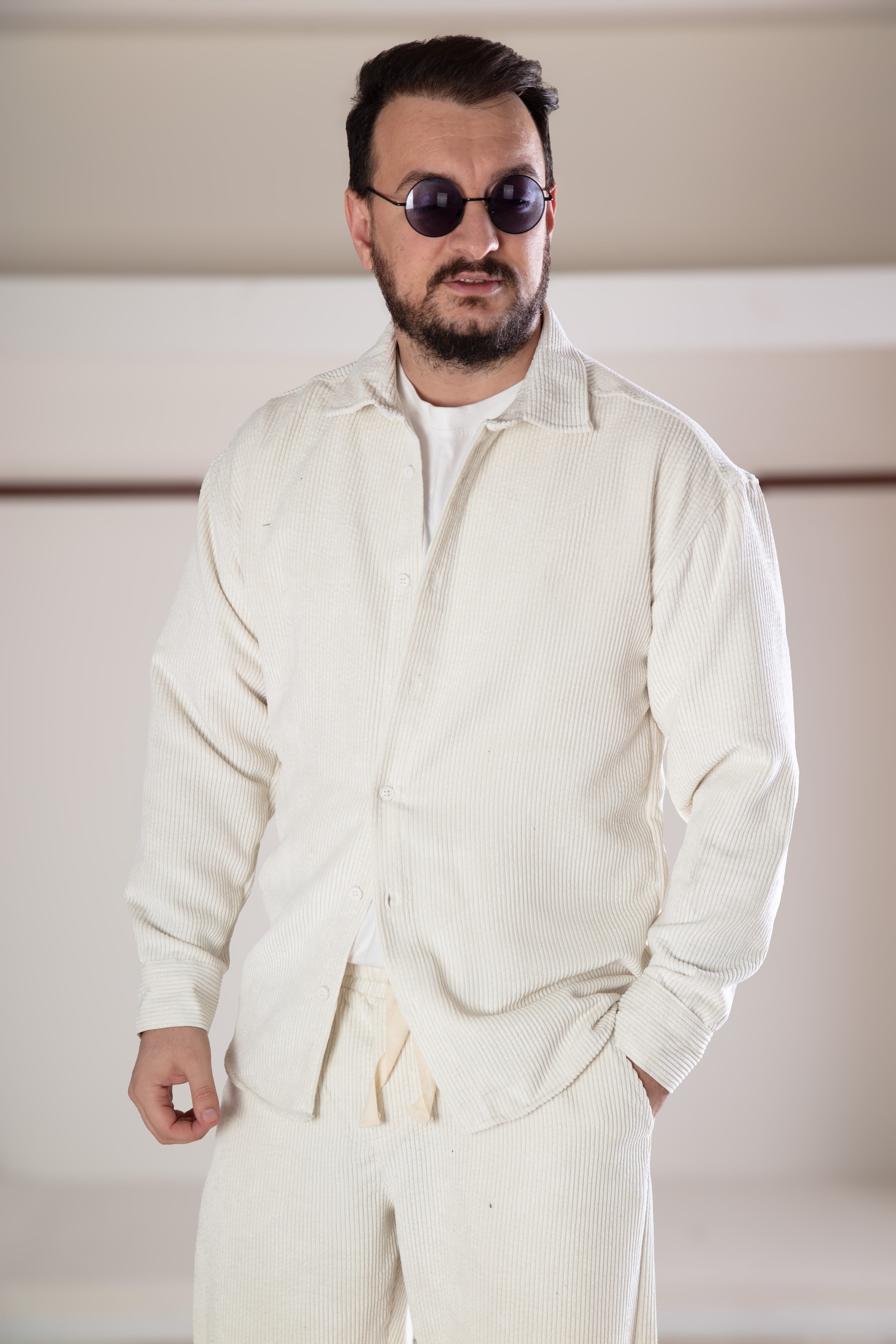 Oversize Kadife Gömlek