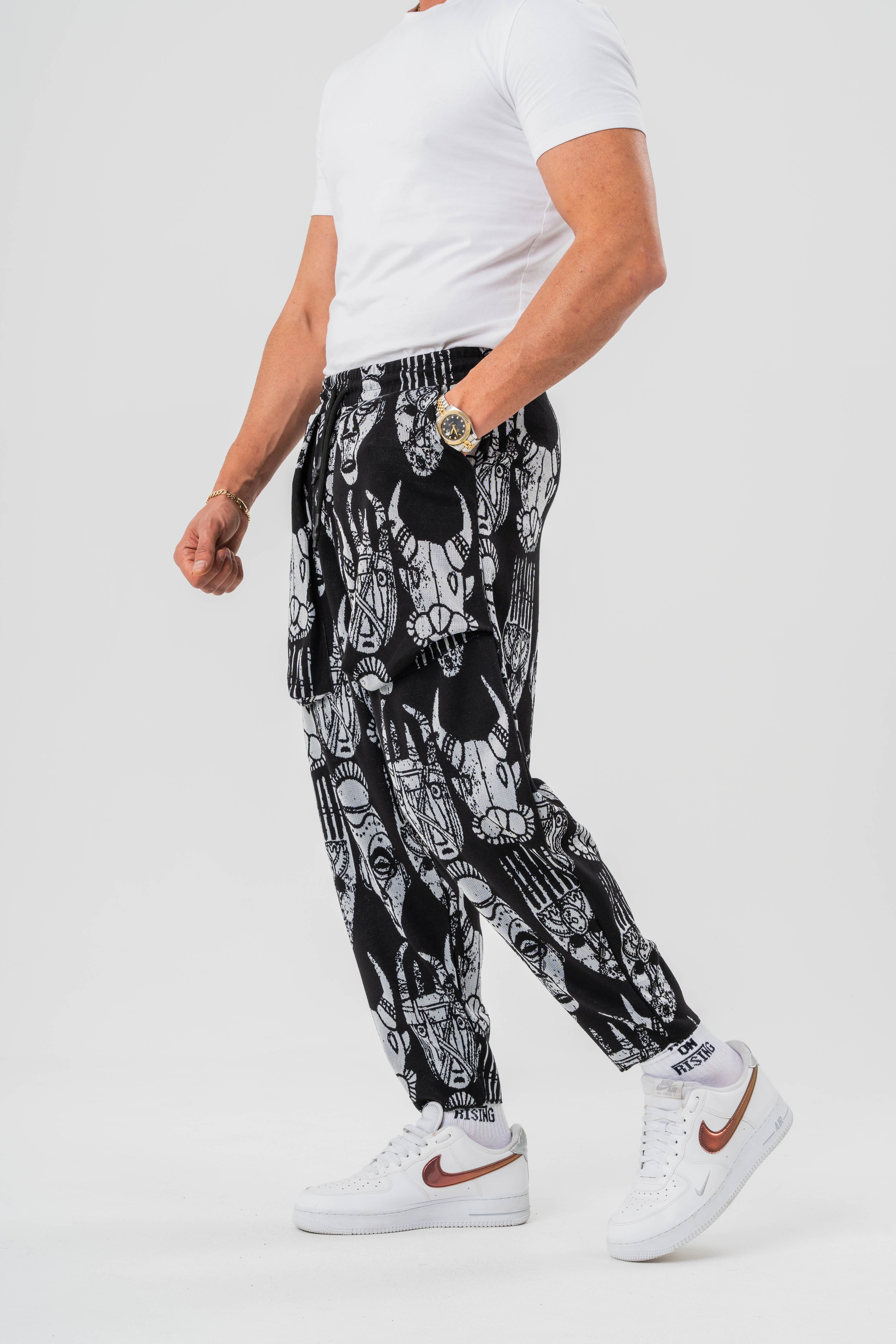 Bohem Desenli Baggy Pantolon