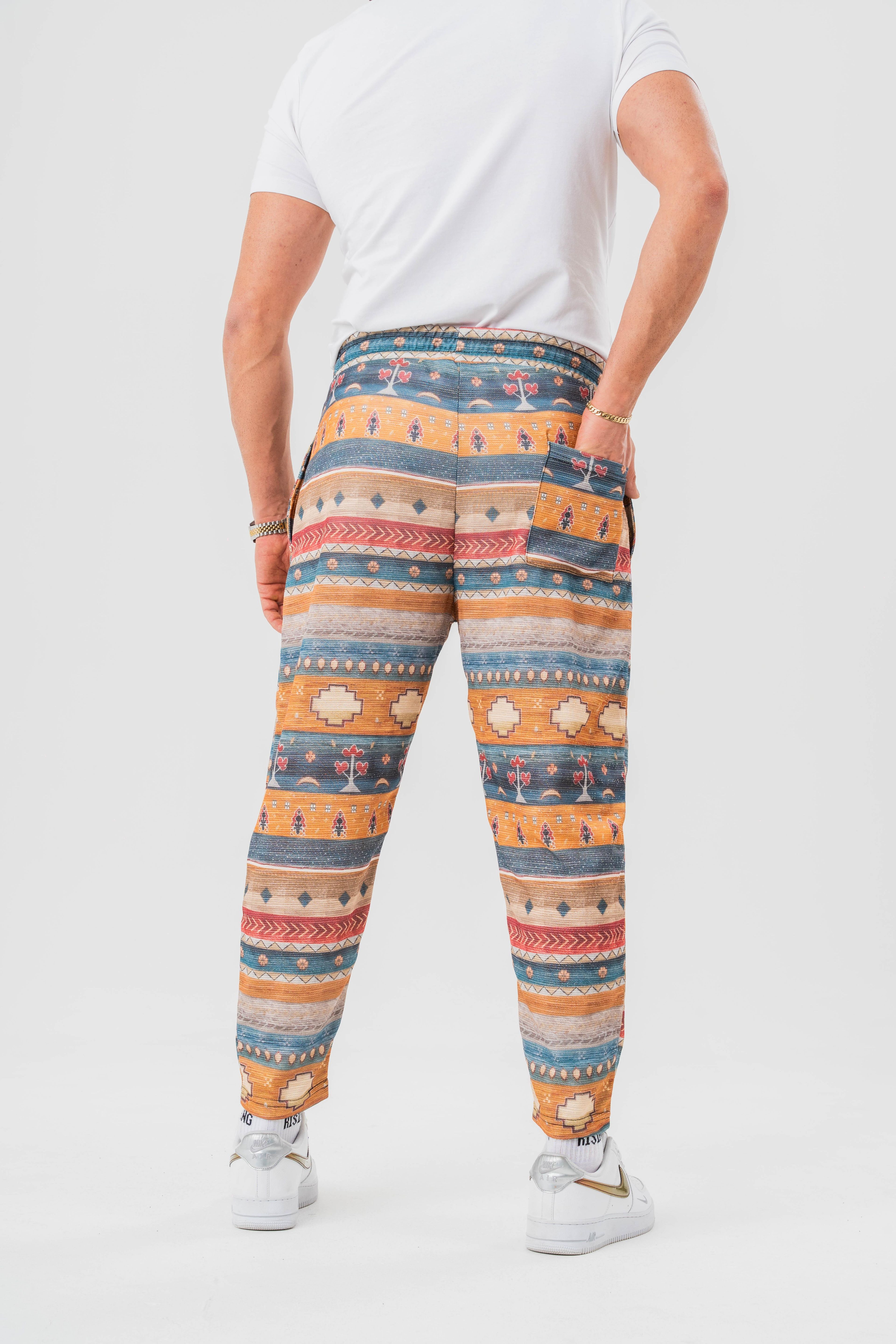 Bohem Desenli Baggy Pantolon