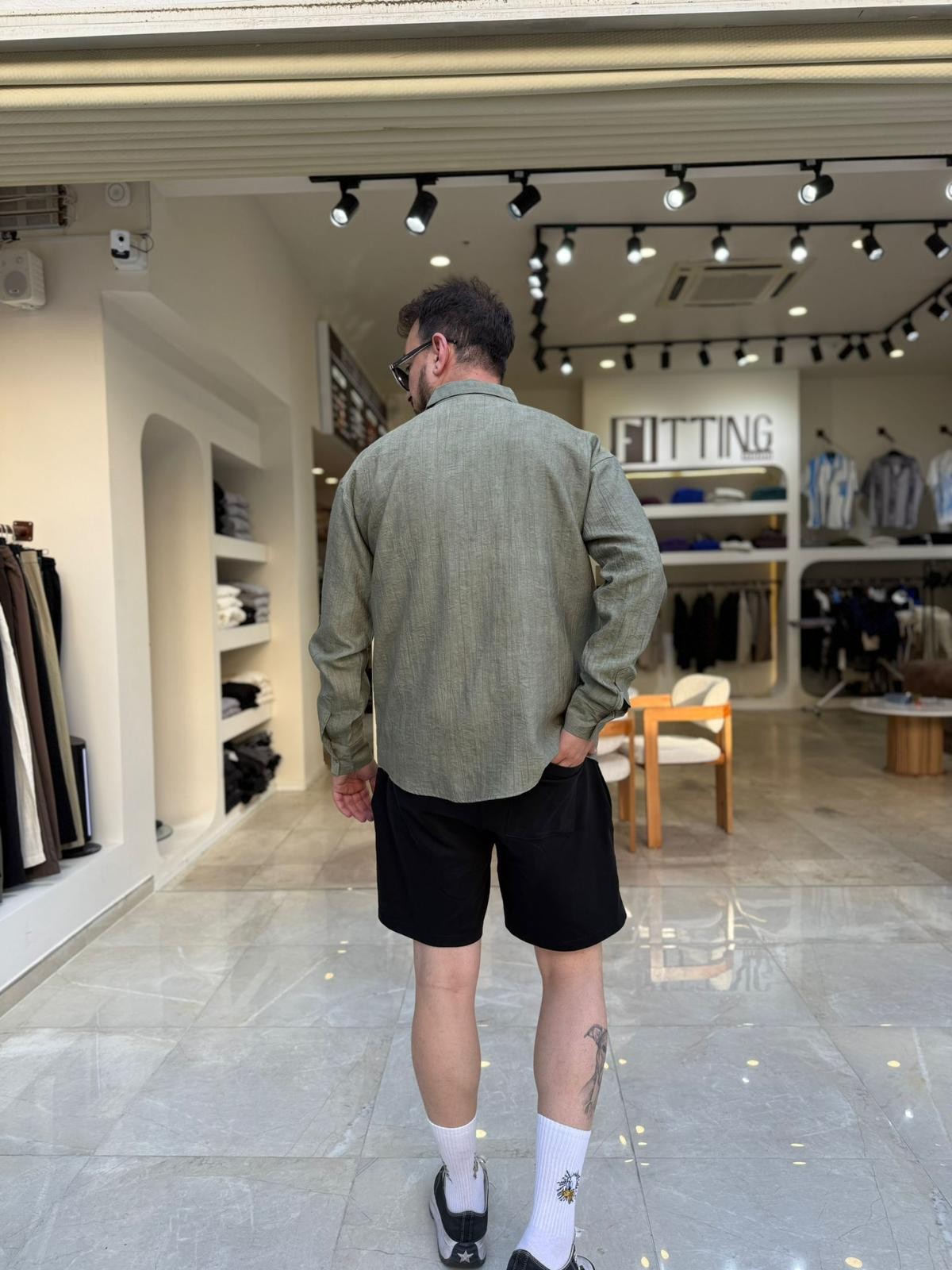 Oversize Rahat Kalıp Keten Gömlek