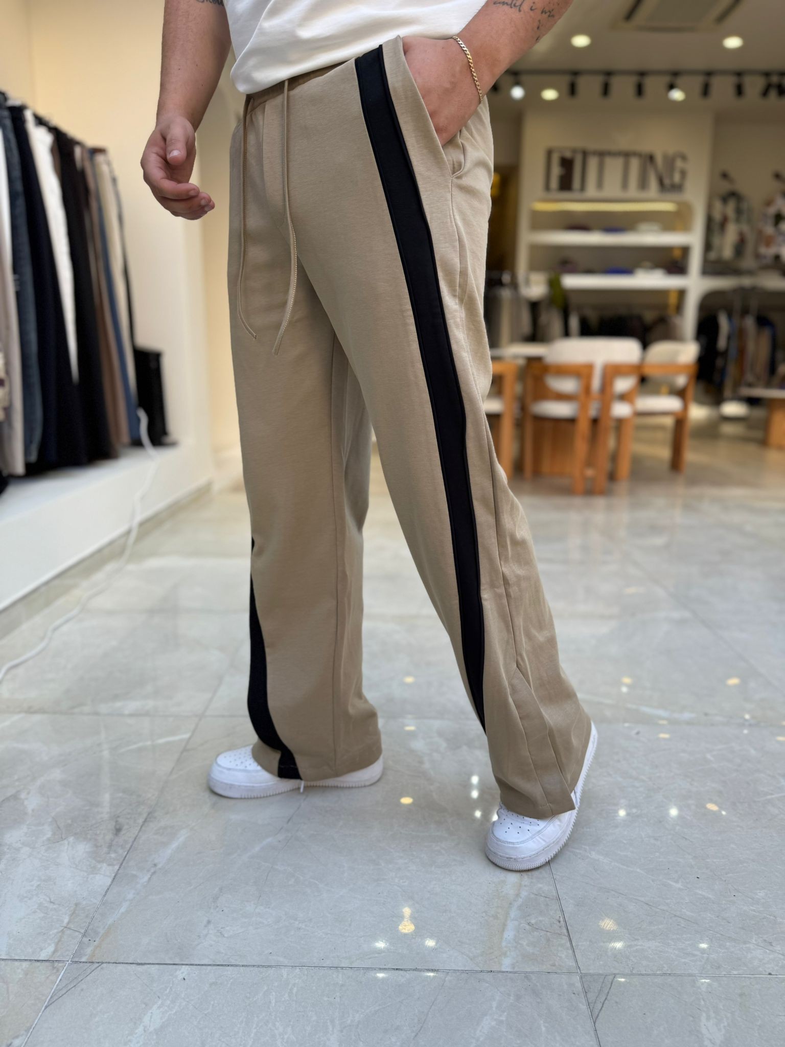 Şerit Detaylı Baggy Pantolon