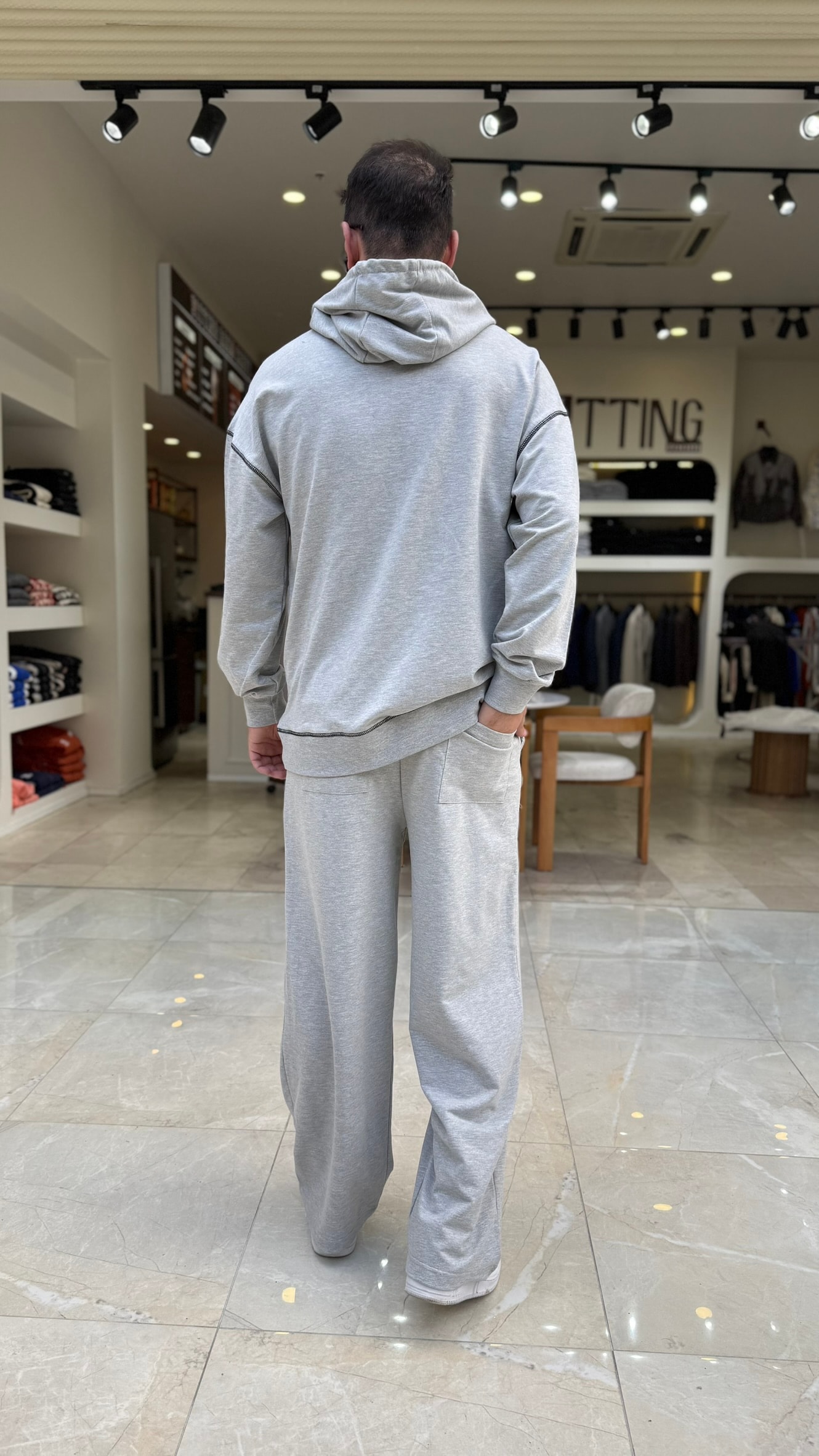 Oversize Ters Dikiş Kapşonlu Takım