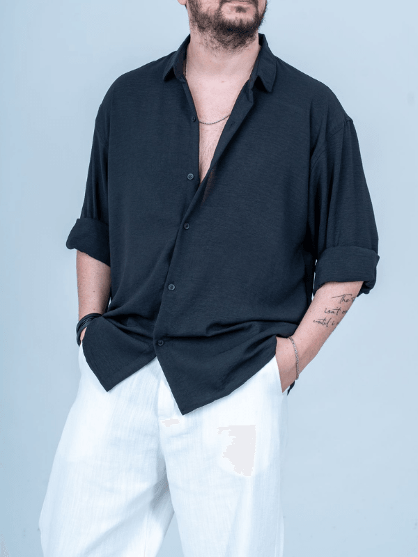Ayrobin Kumaş Oversize Gömlek