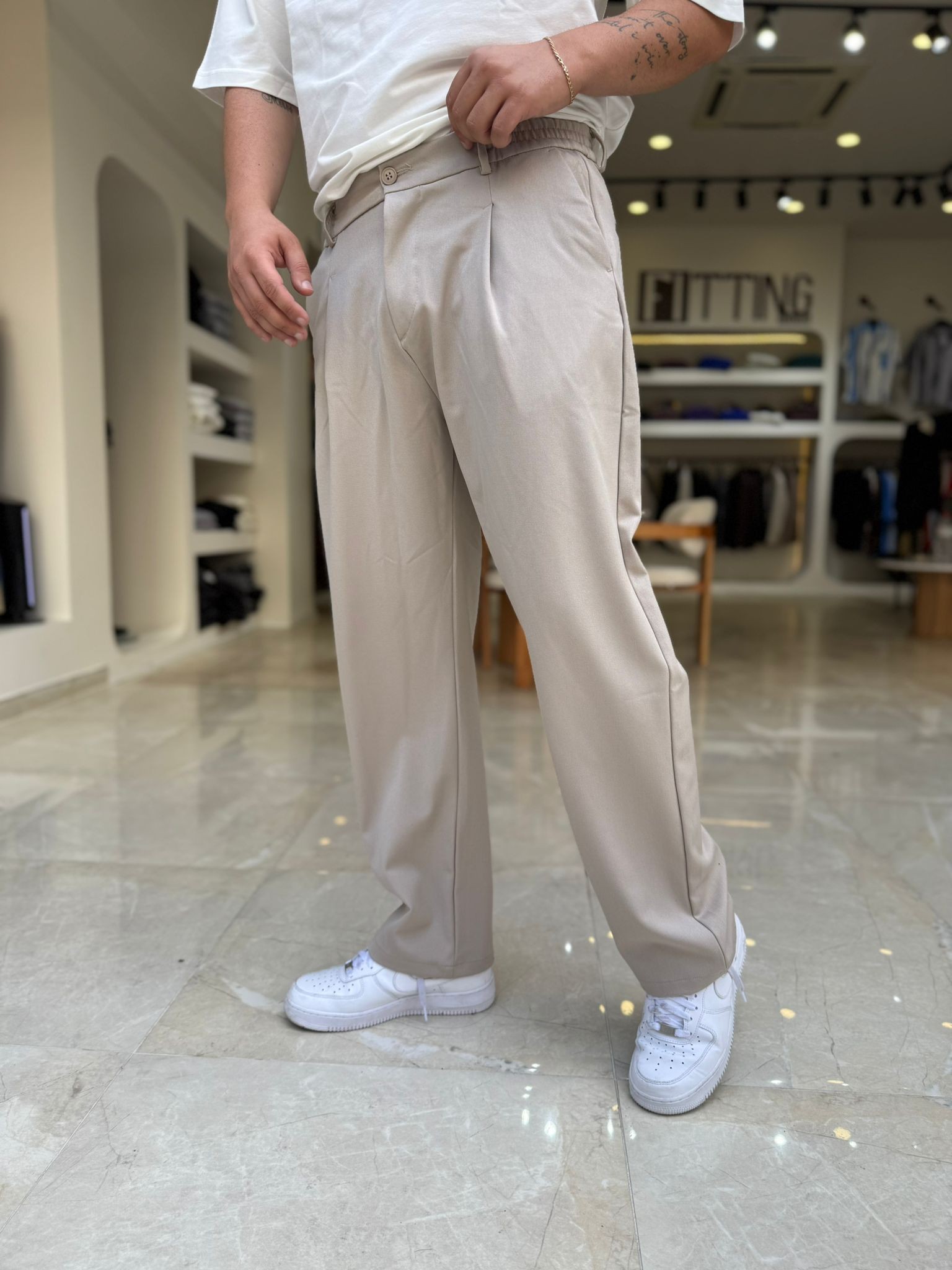 Pile Detaylı Baggy Pantolon