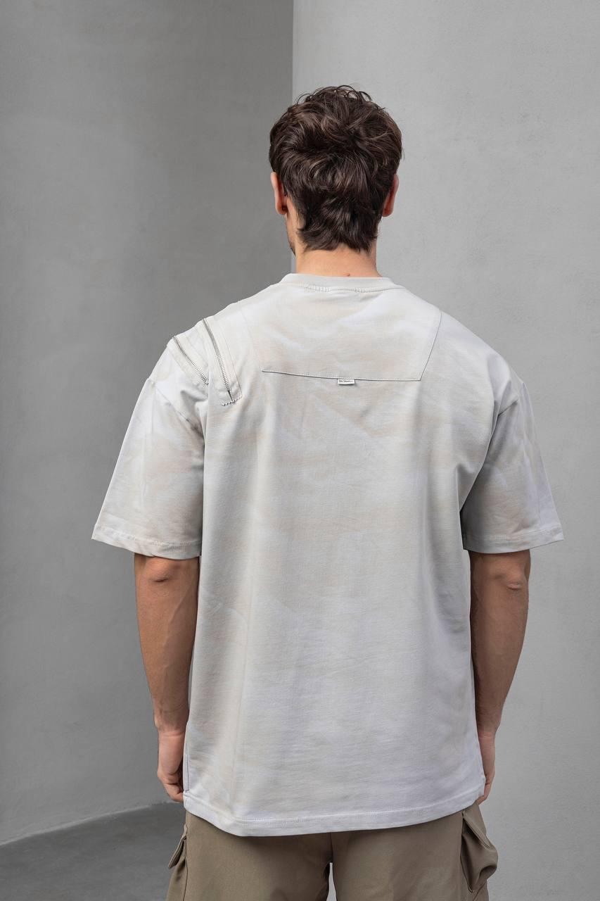 Oversize Omzu Fermuar Detaylı Tshirt