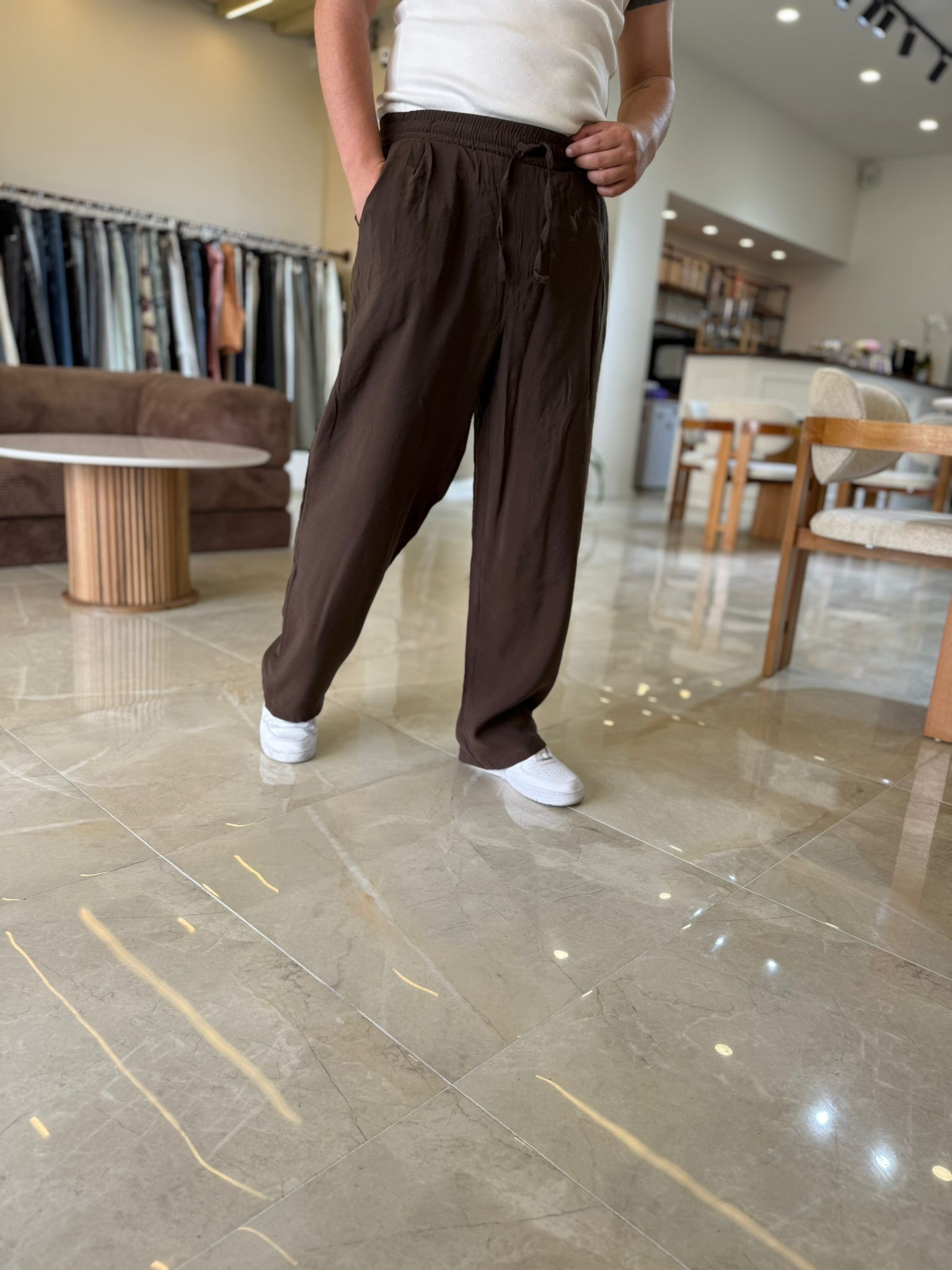 Tensel Kumaş  Baggy Pantolon