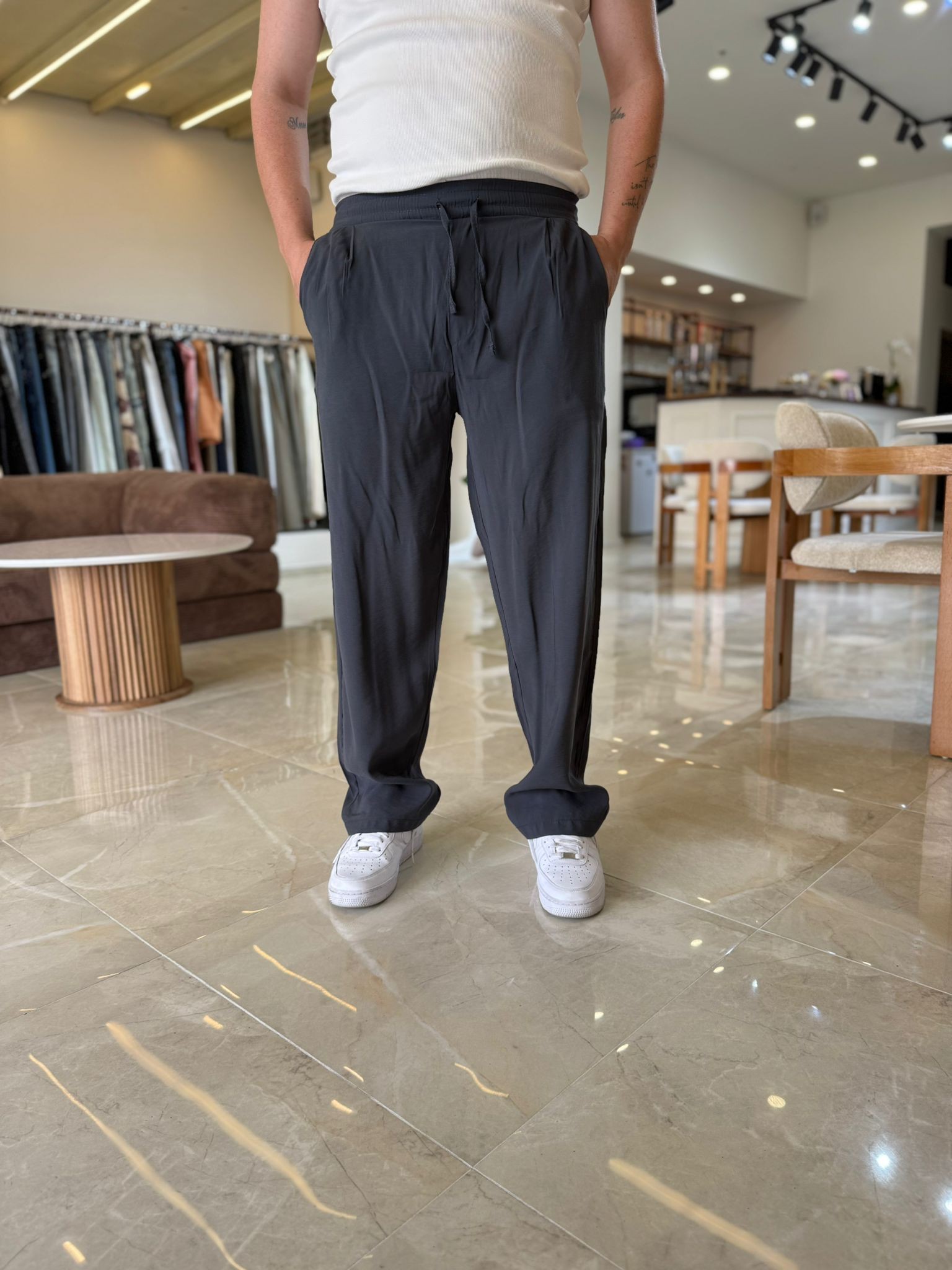 Tensel Kumaş  Baggy Pantolon