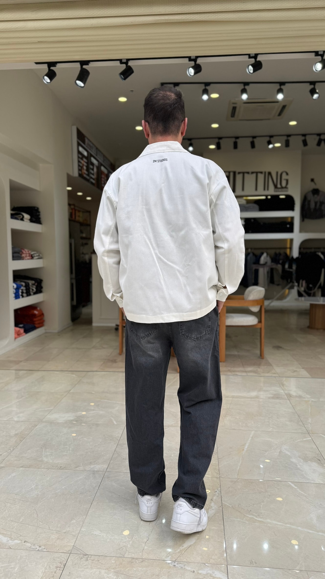 Oversize Baskılı Gömlek Ceket