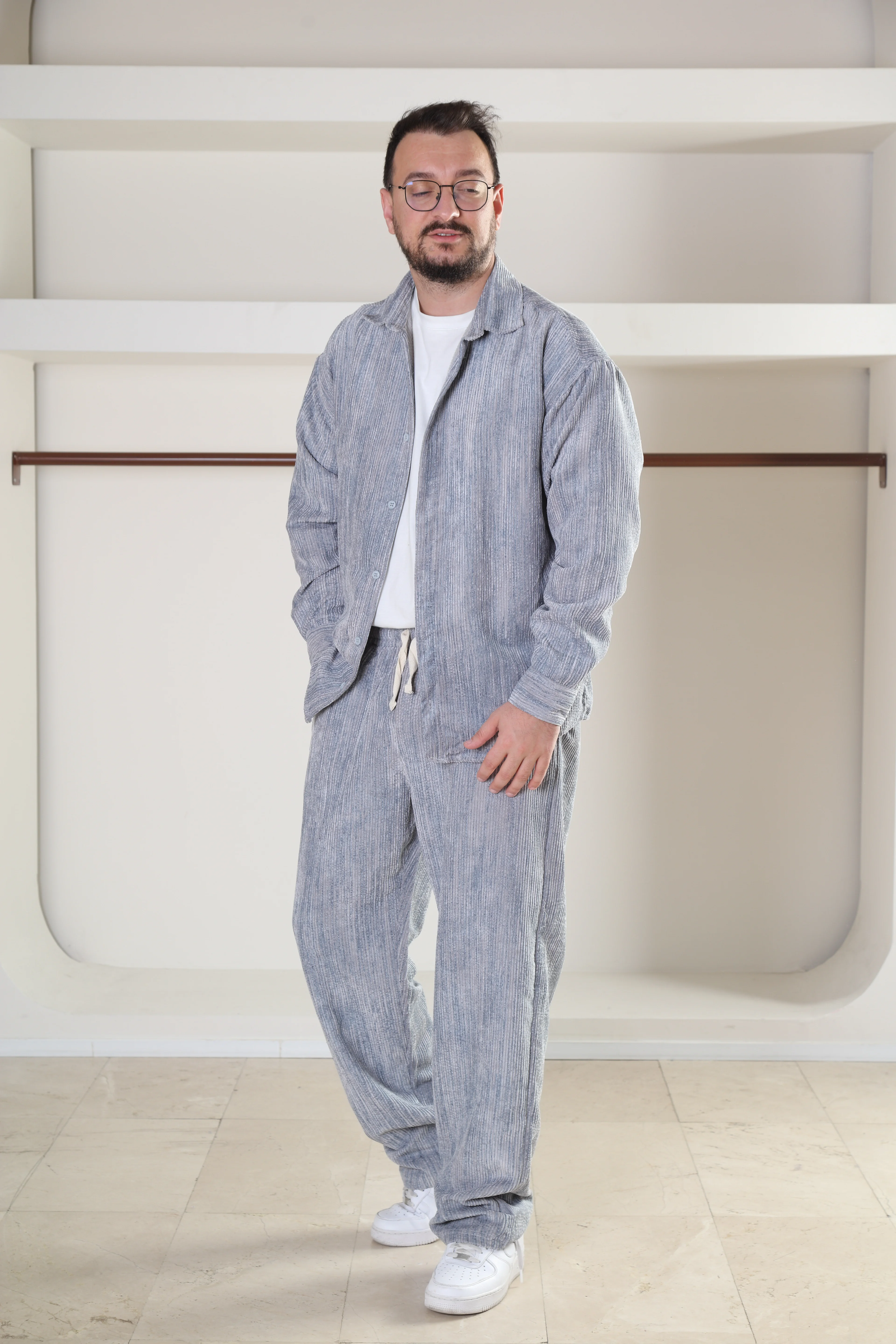 Oversize Batik Kadife Takım