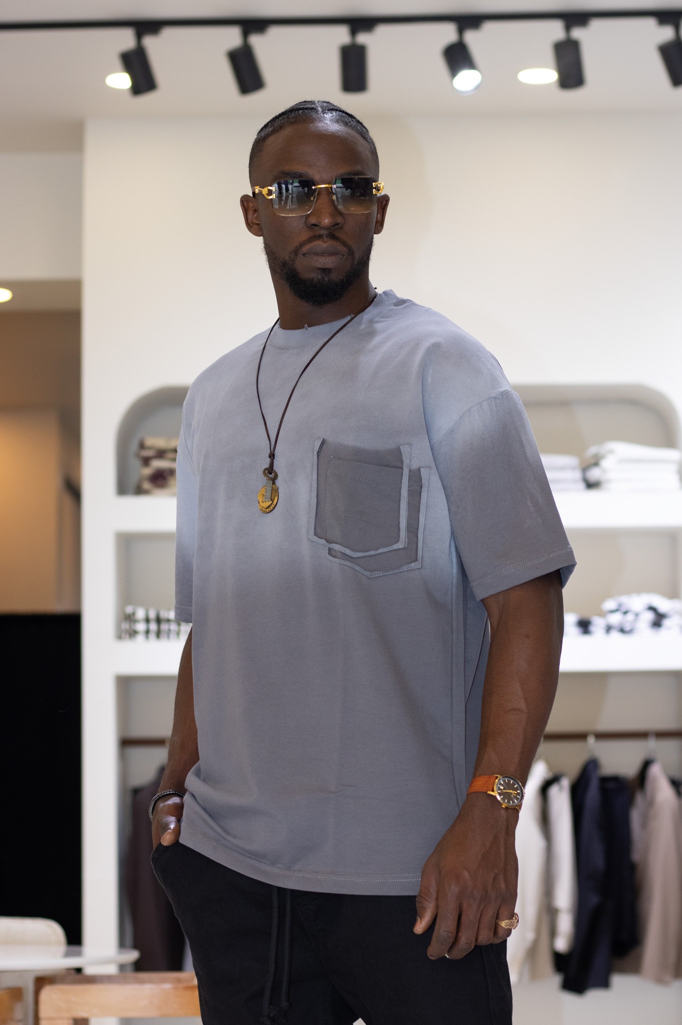 Cep Detaylı Oversize T-Shirt