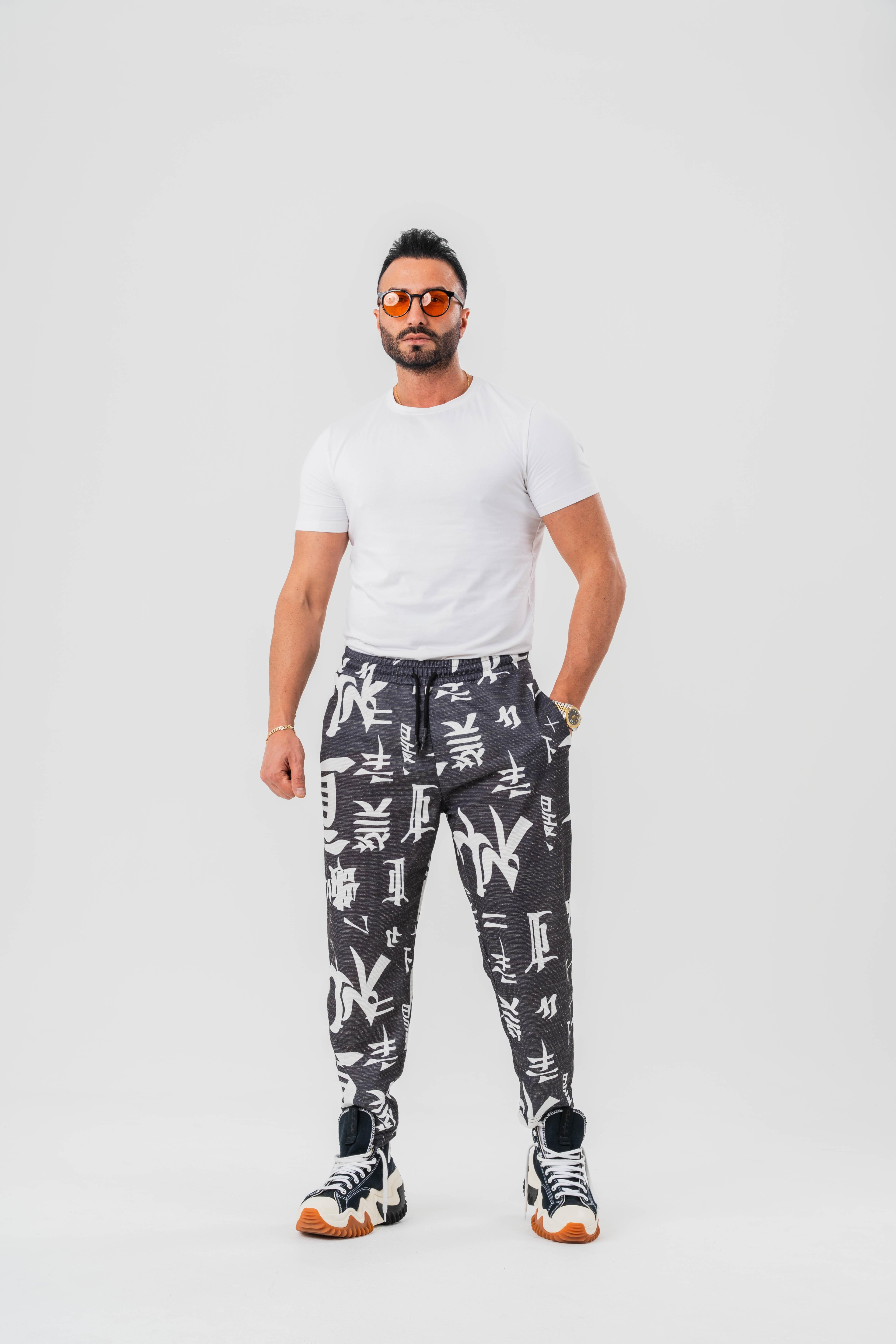 Bohem Desenli Baggy Pantolon