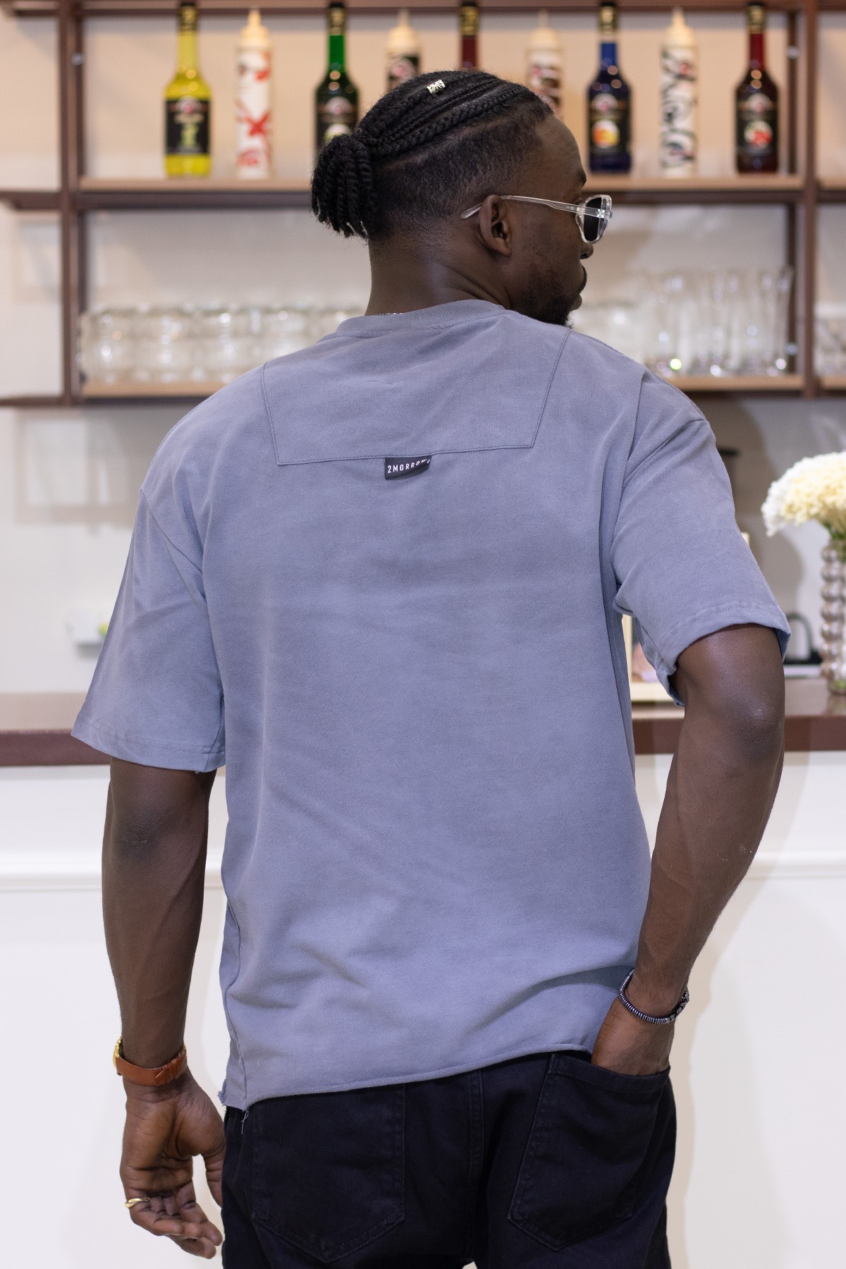 Fermuar Detaylı Bebe Yaka Oversize T-Shirt