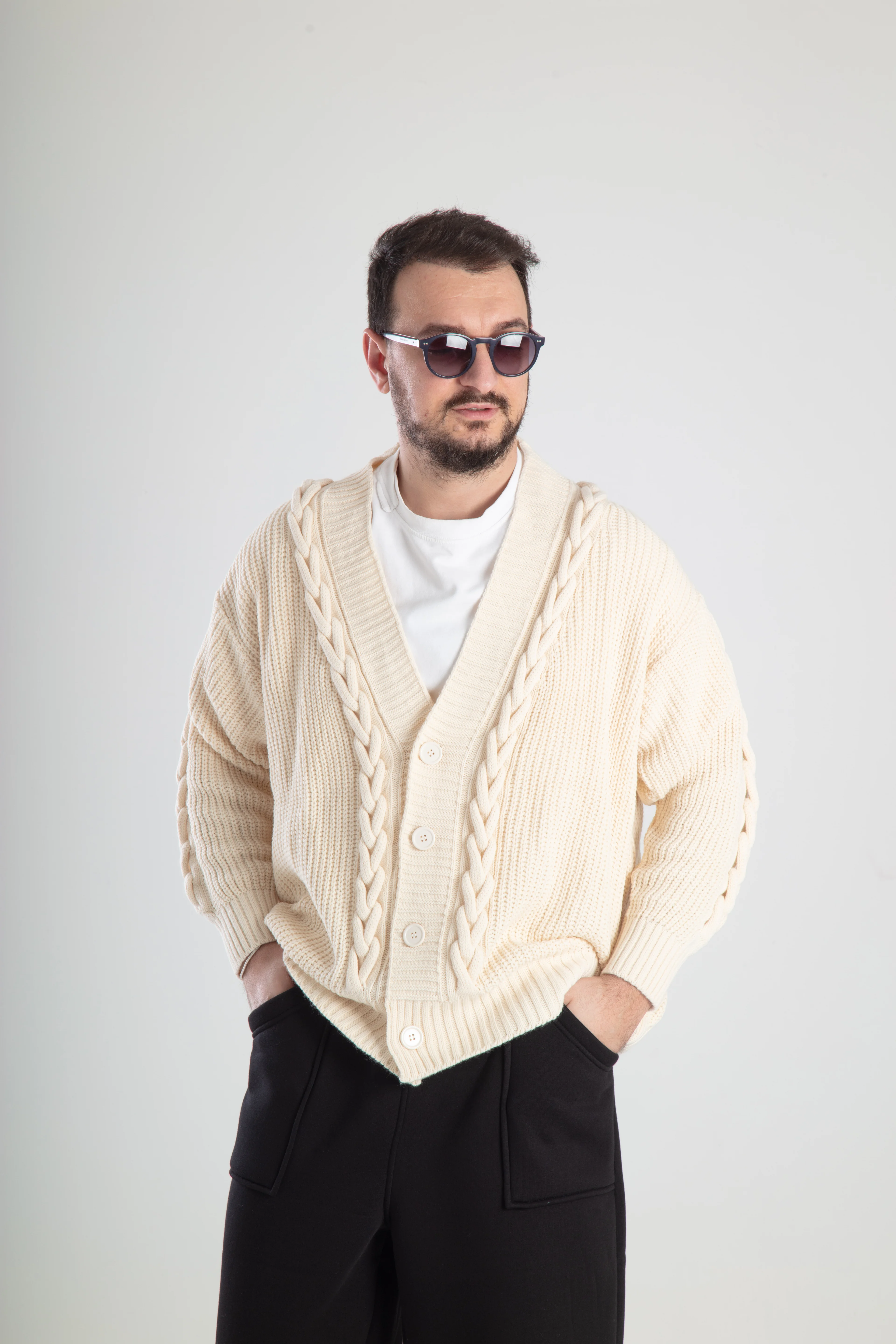 Premium Örgülü Triko Hırka