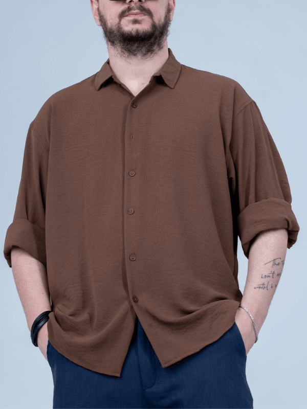 Ayrobin Kumaş Oversize Gömlek