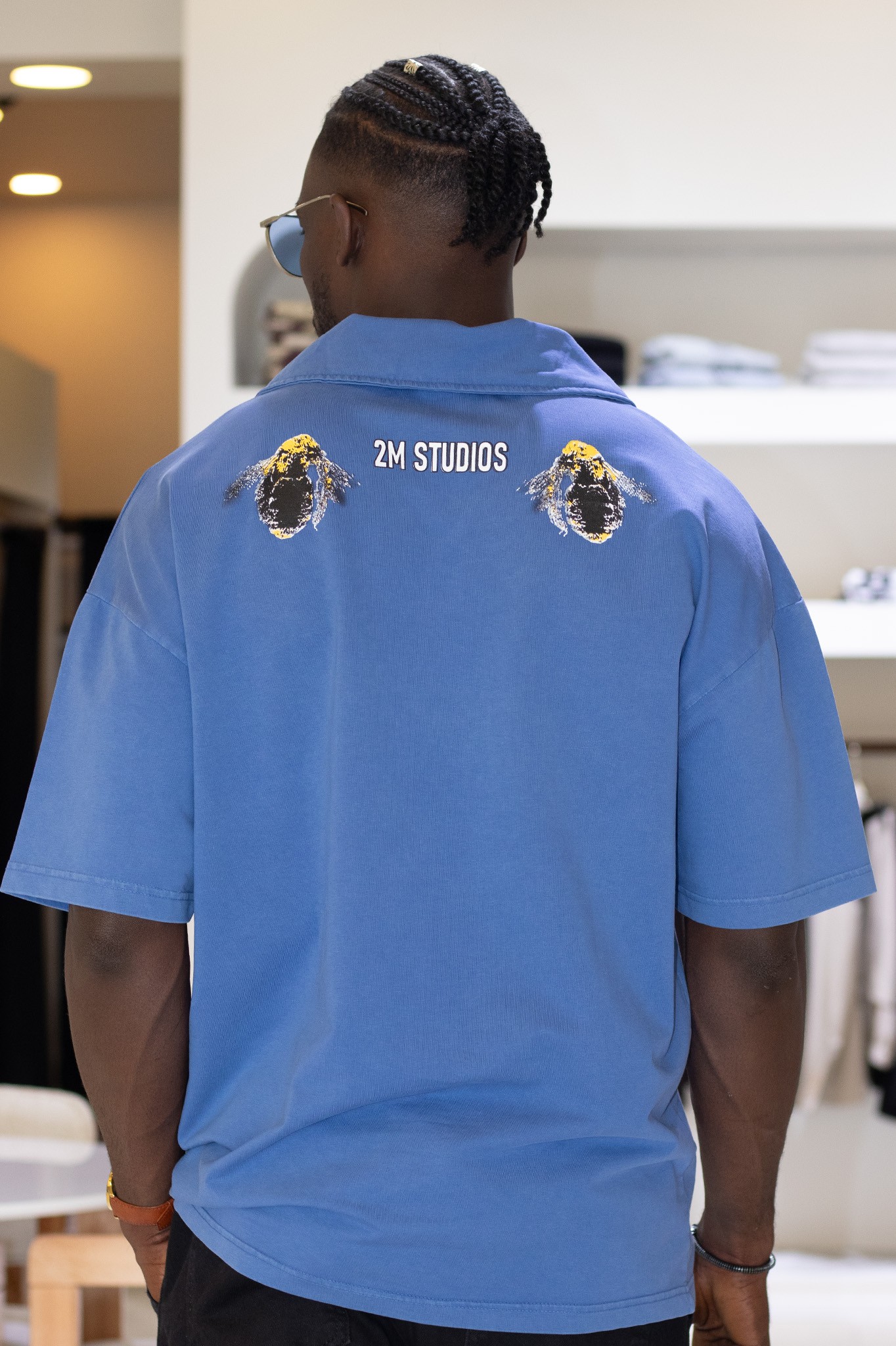 Apaç Yaka Baskılı Oversize T-Shirt