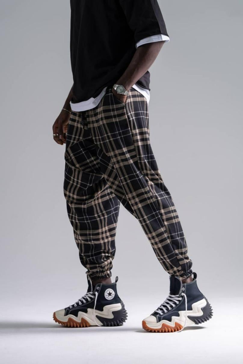 Ekose Desen Spor Şalvar