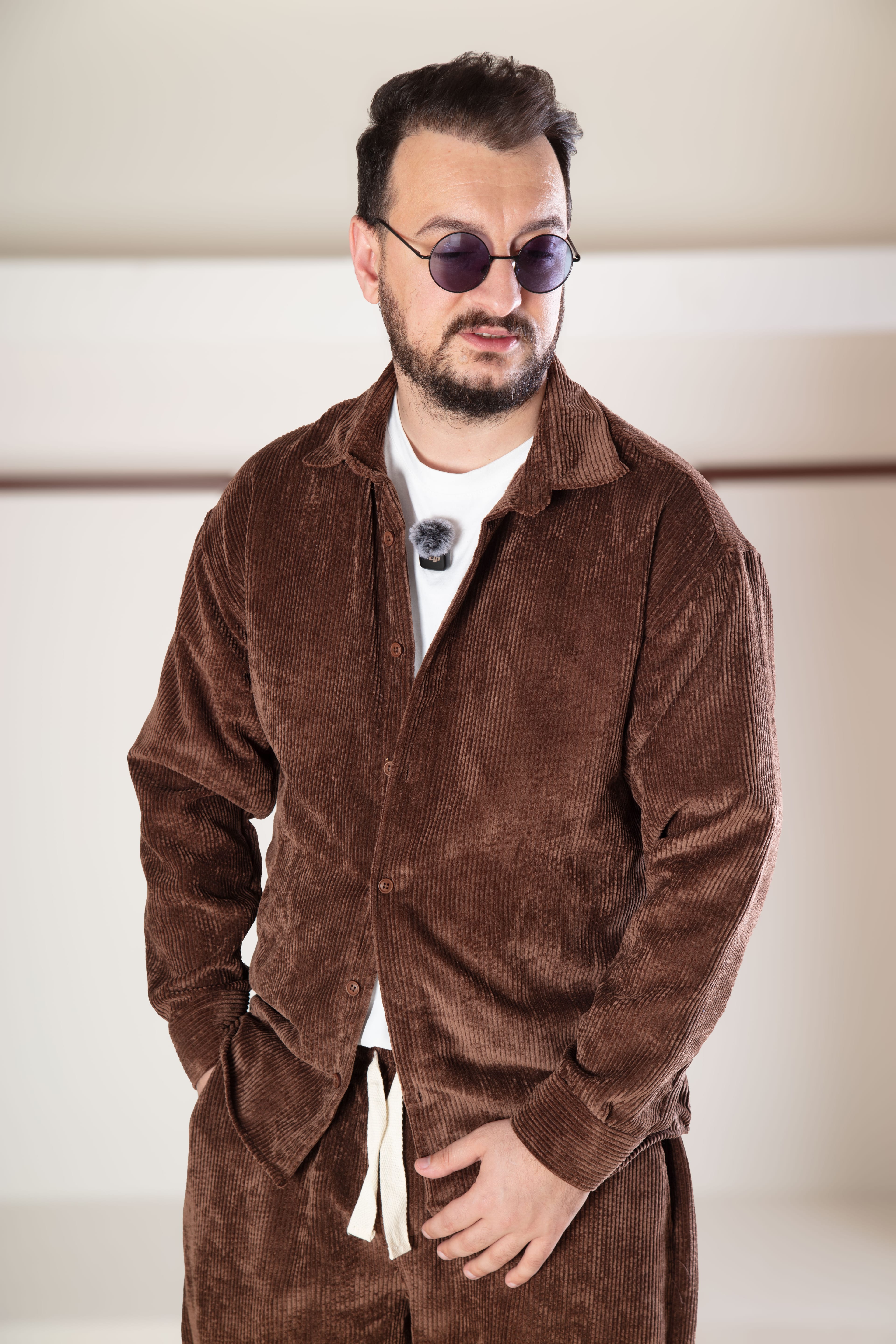 Oversize Kadife Gömlek