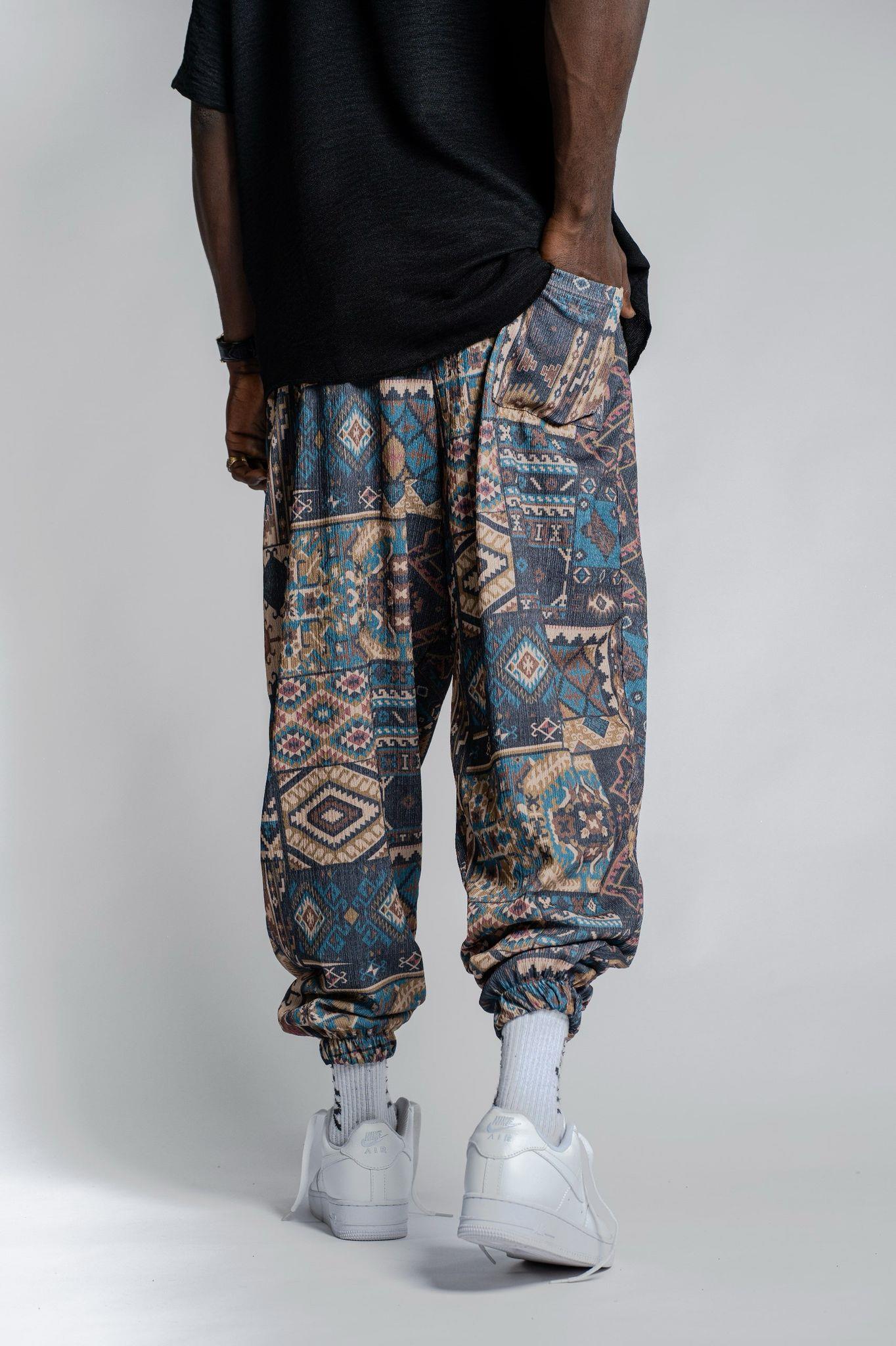 Pileli Desenli Şalvar