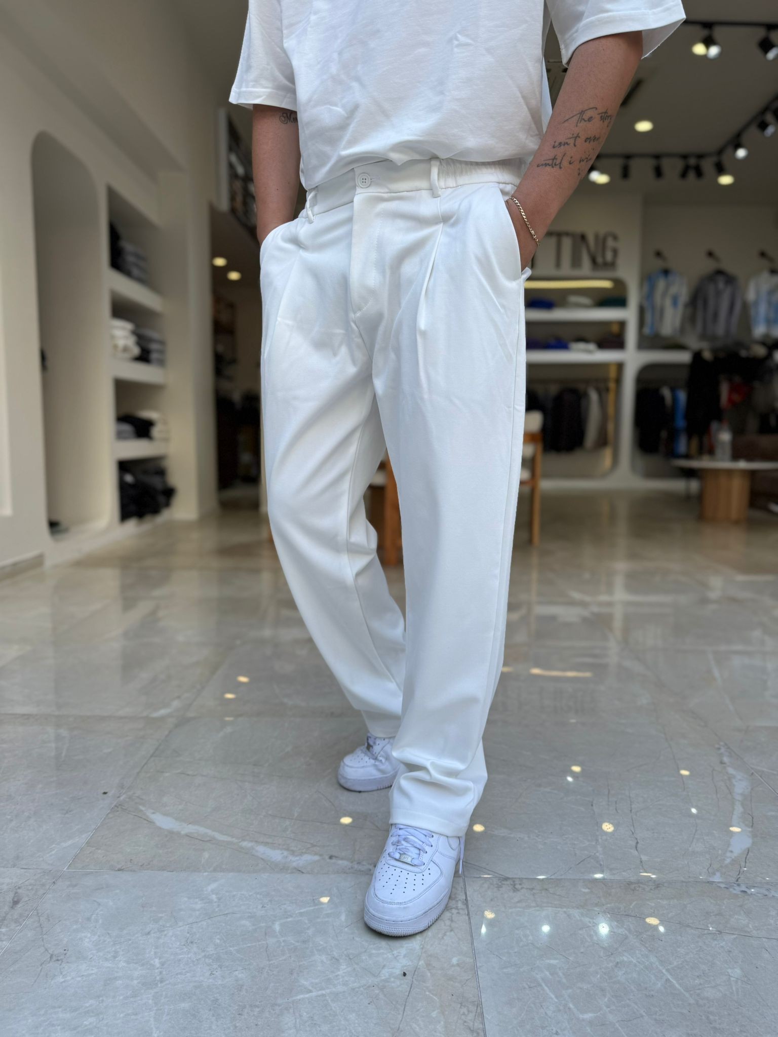 Pile Detaylı Baggy Pantolon