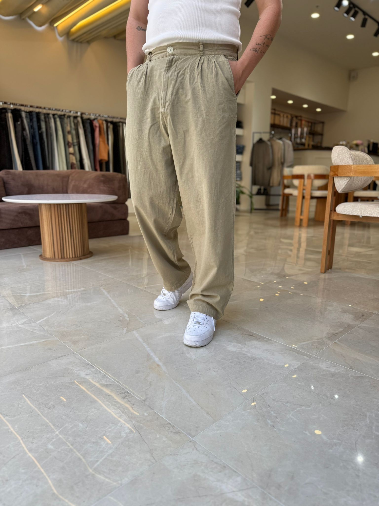 Ham Keten Baggy Pantolon