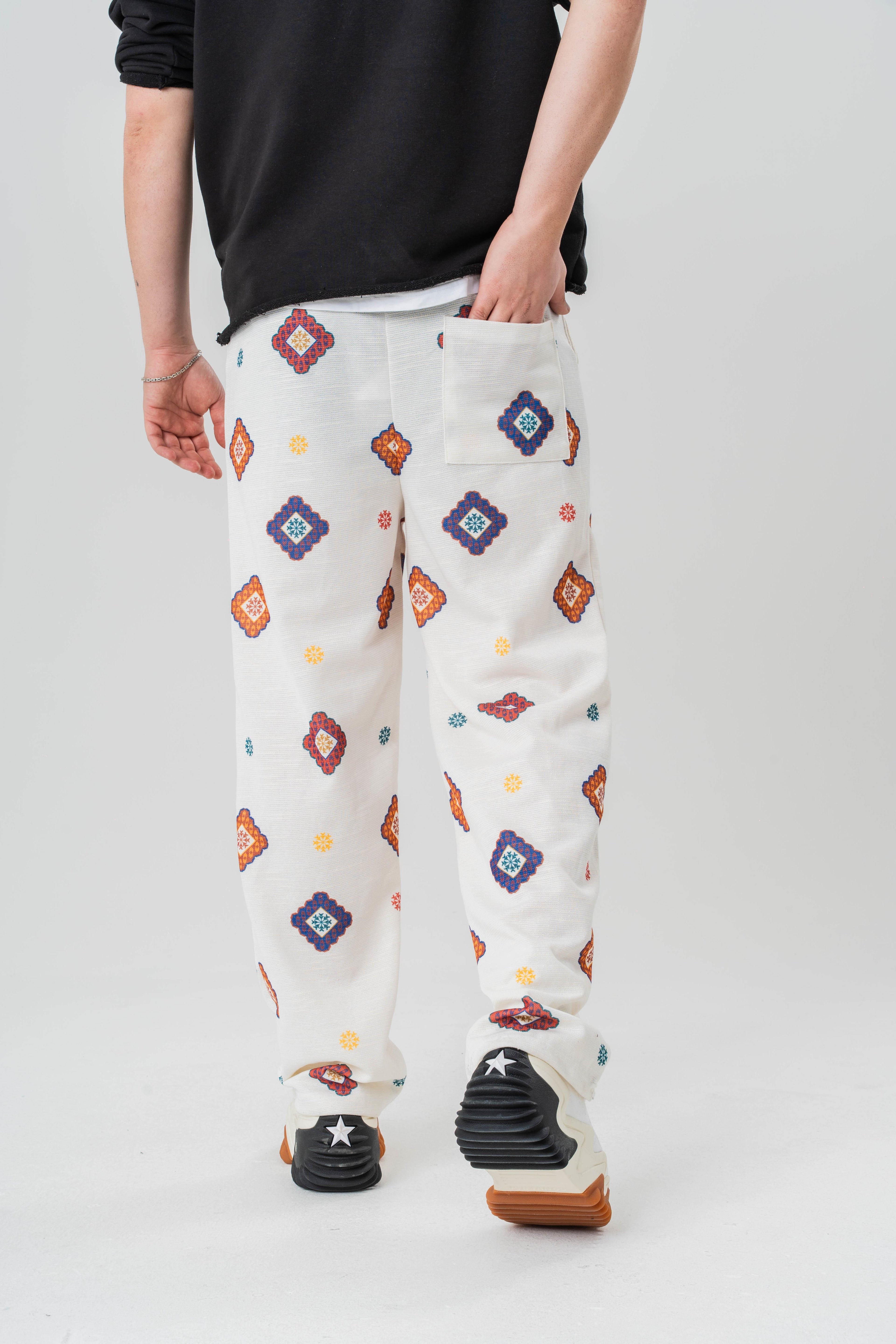 Desenli Baggy Pantolon