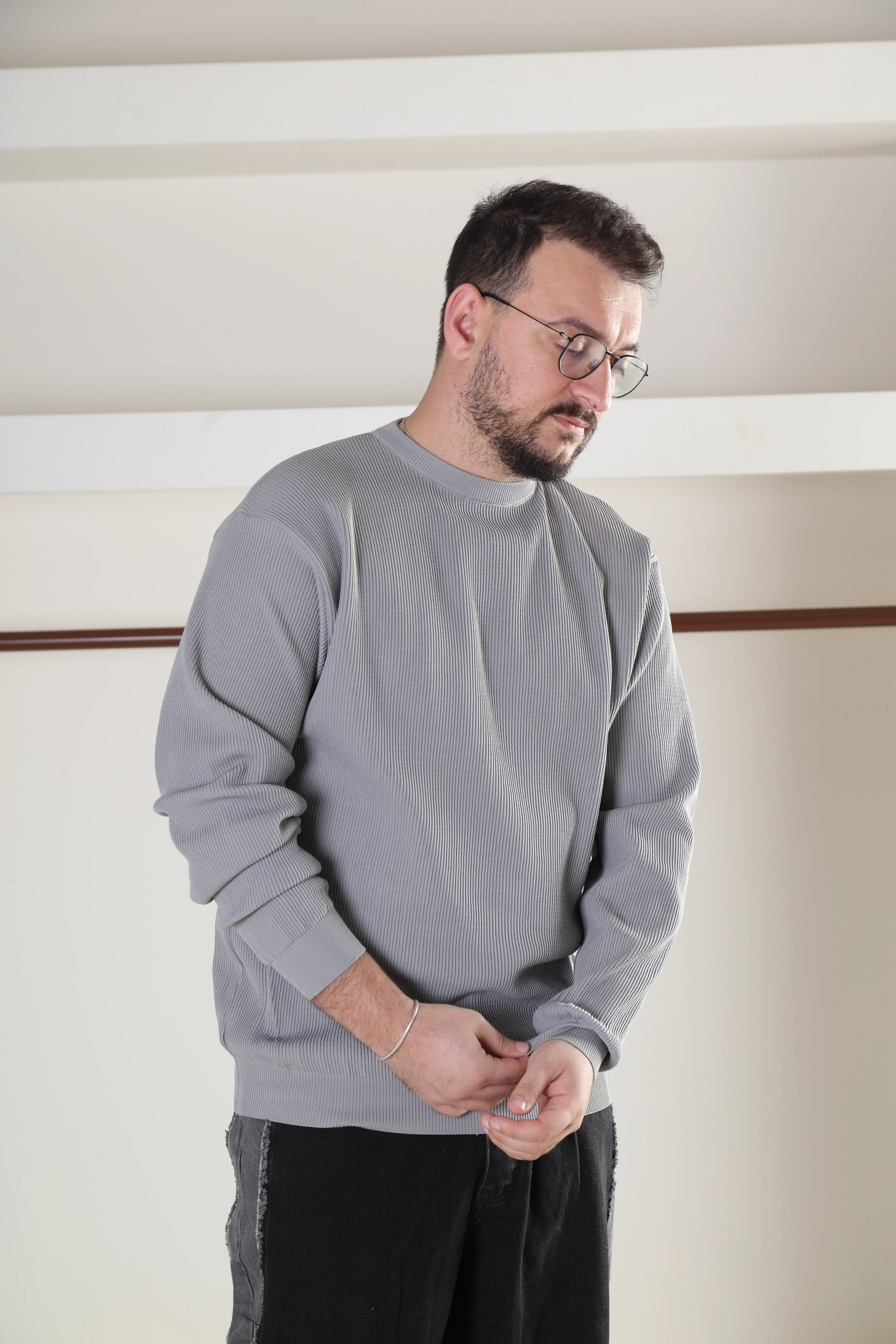 Ful Likralı Triko Sweat