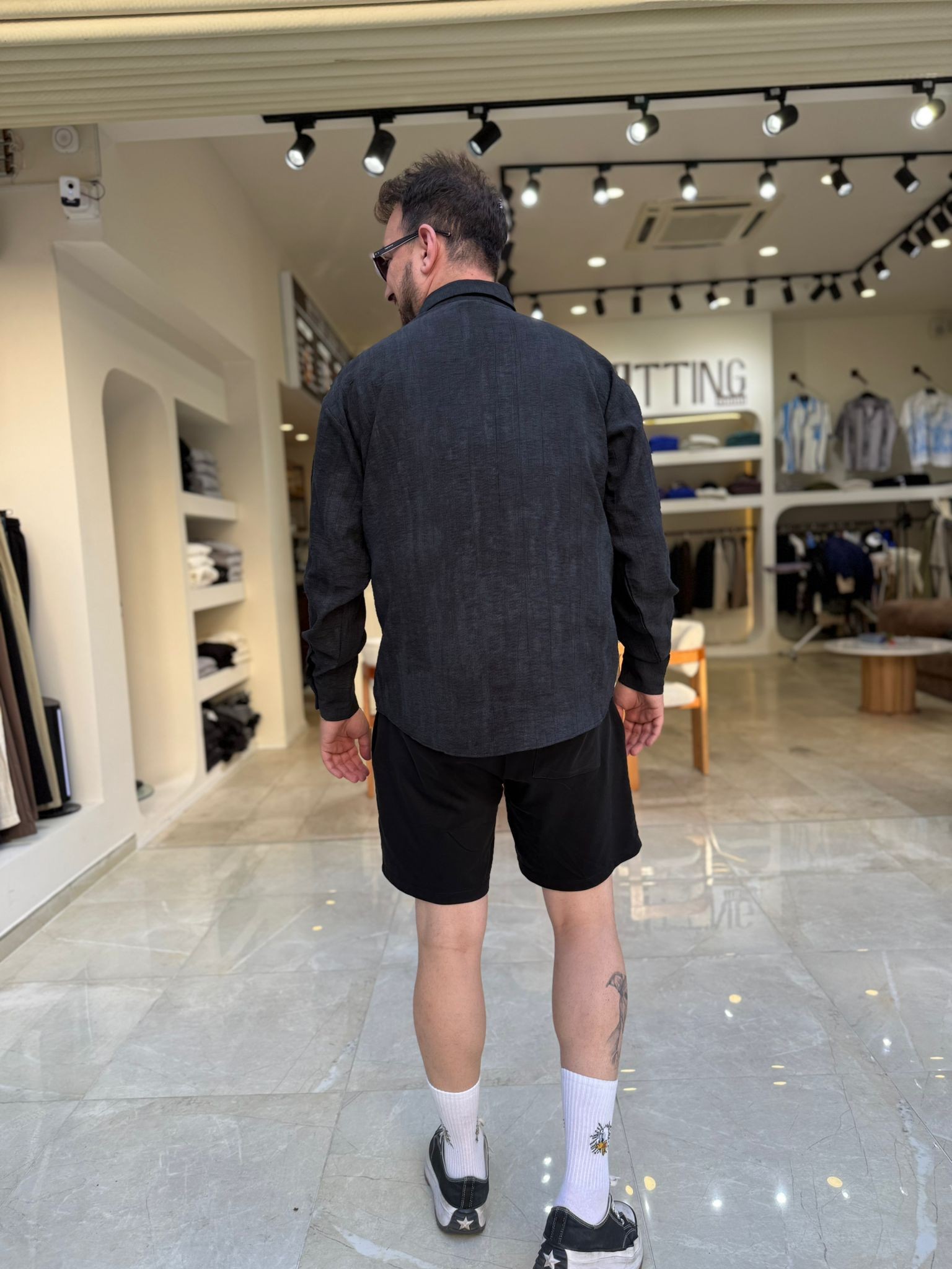 Oversize Rahat Kalıp Keten Gömlek