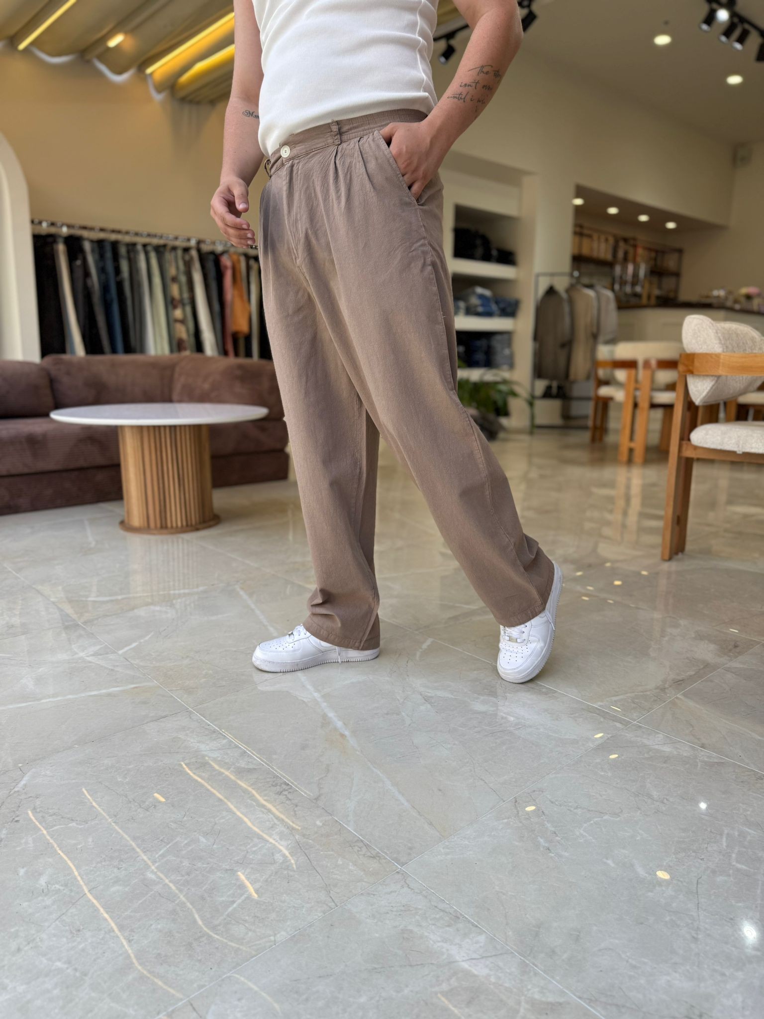 Ham Keten Baggy Pantolon