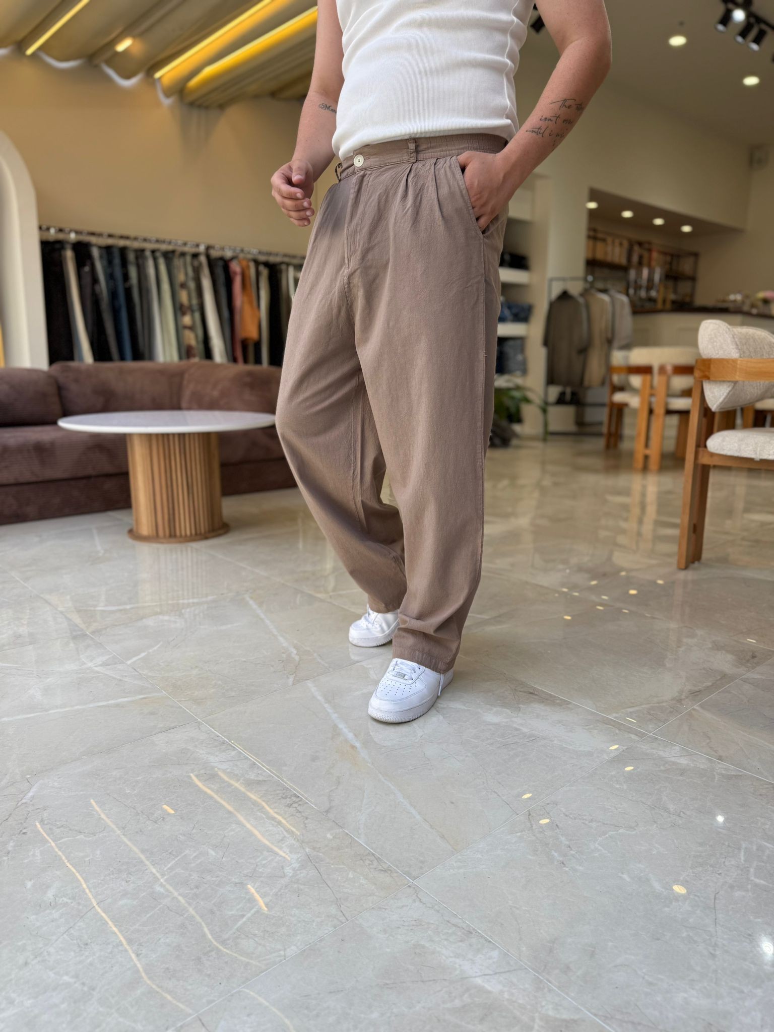 Ham Keten Baggy Pantolon