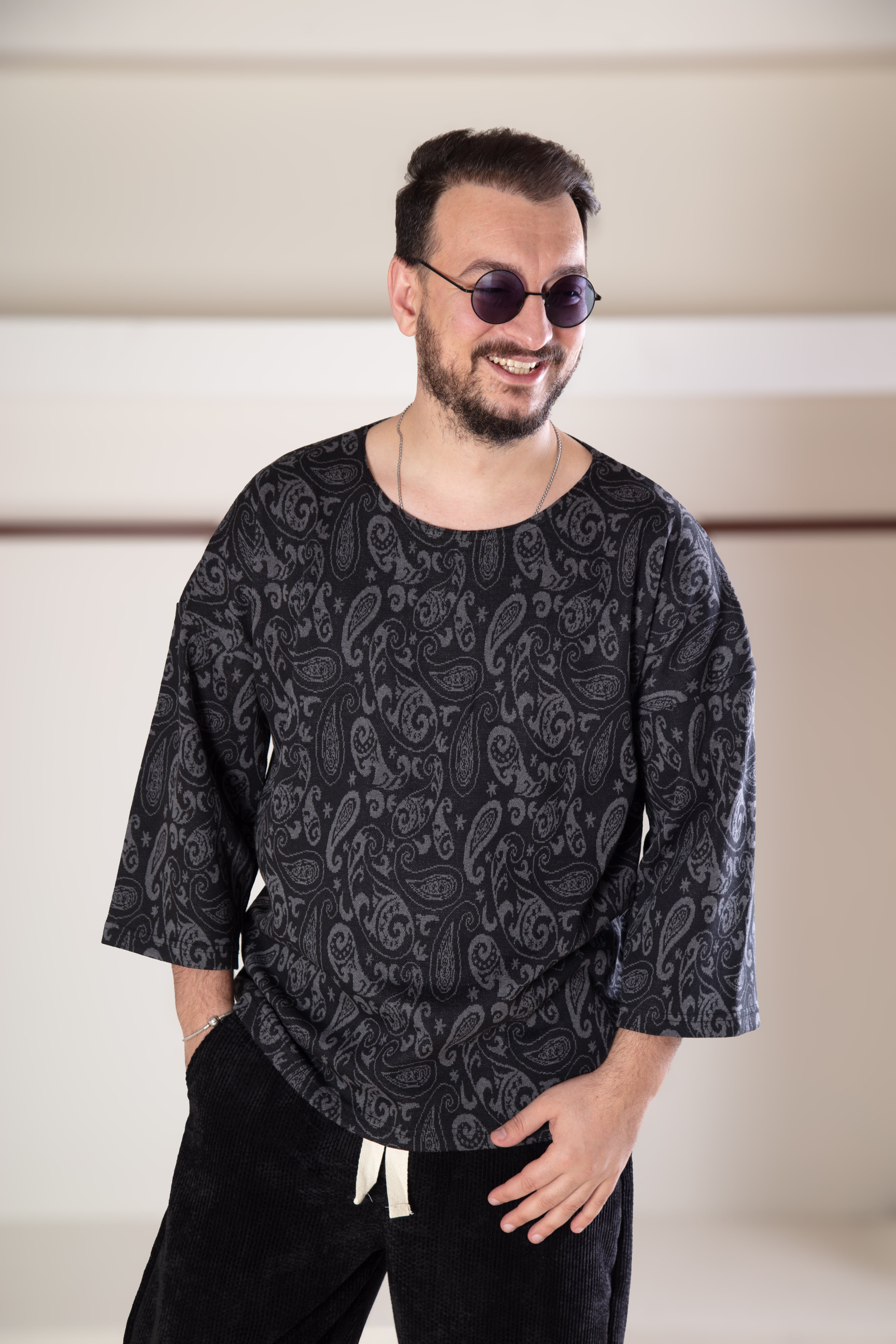 Acık Yaka Oversize Sweat