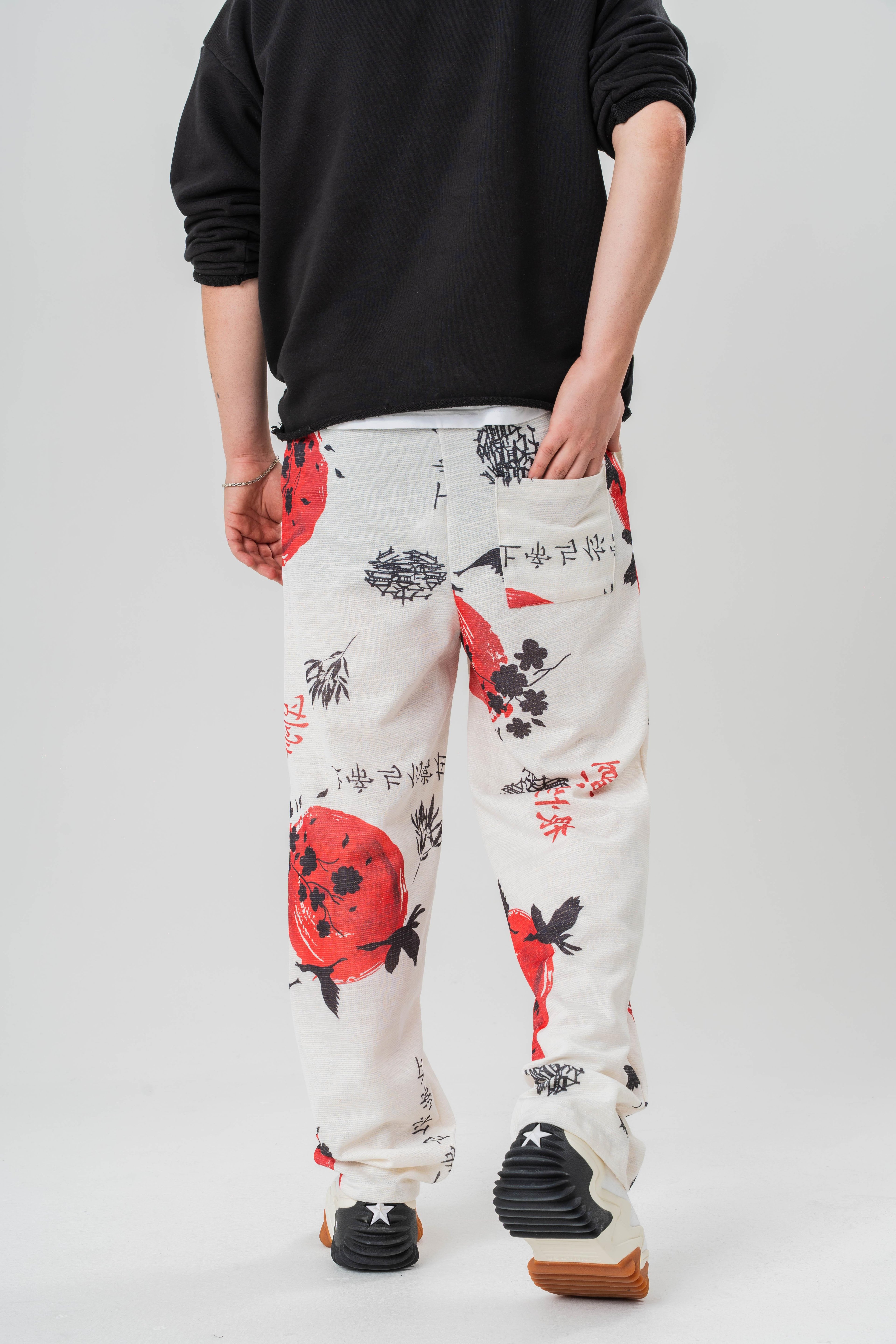 Desenli Baggy Pantolon