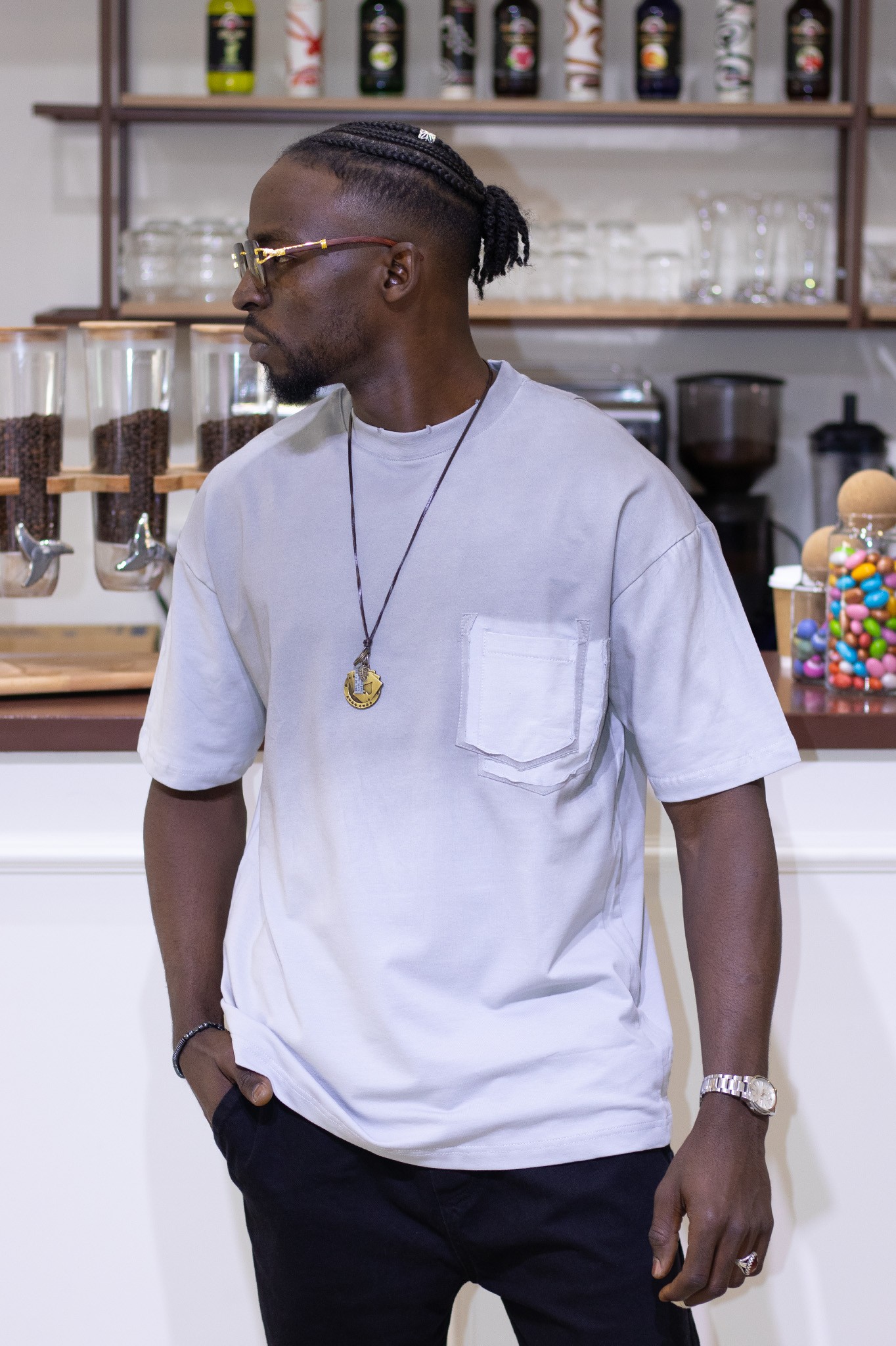 Oversize Cep Detaylı Tshirt