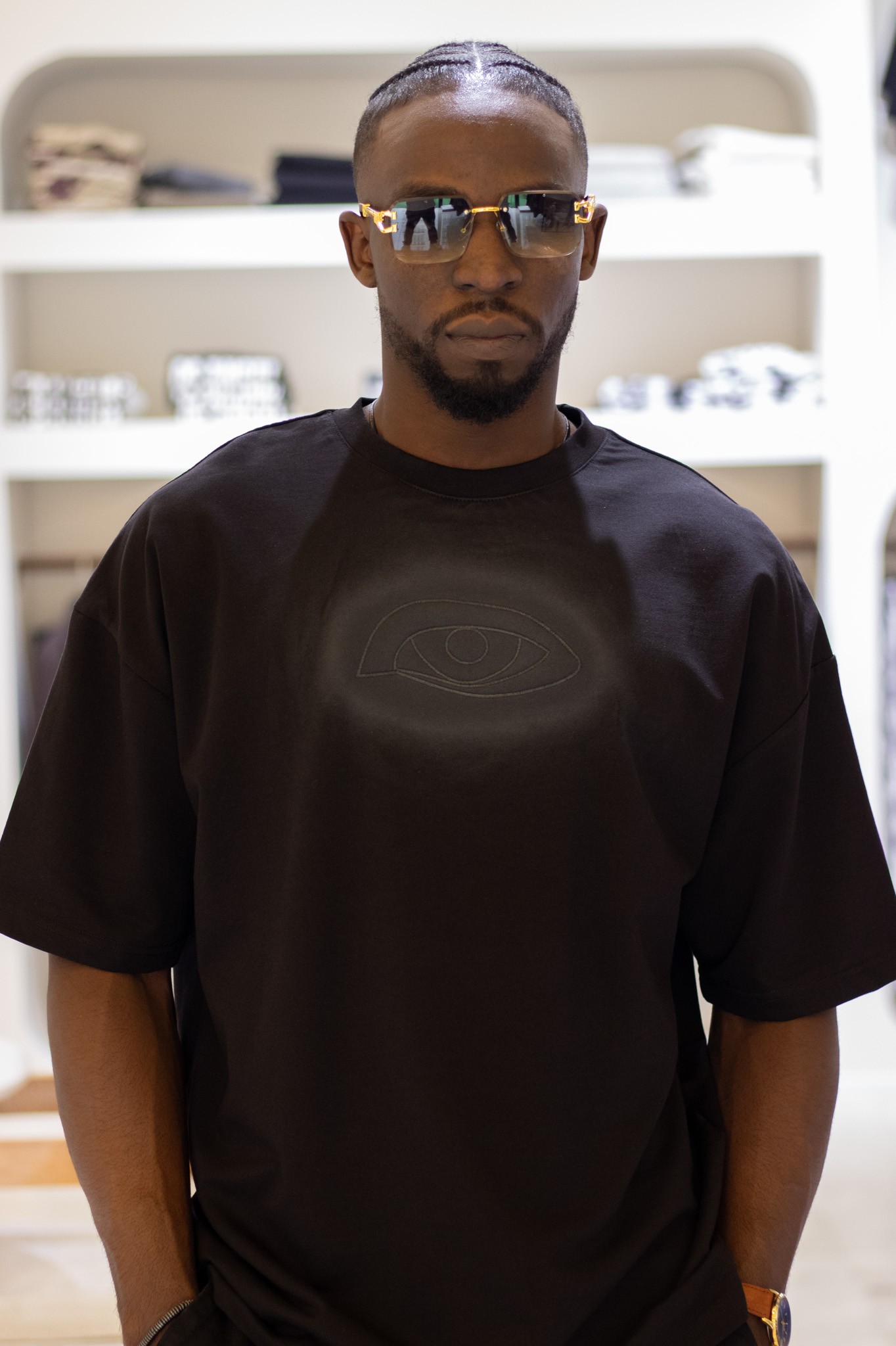 Göz Nakışlı Oversize T-Shirt